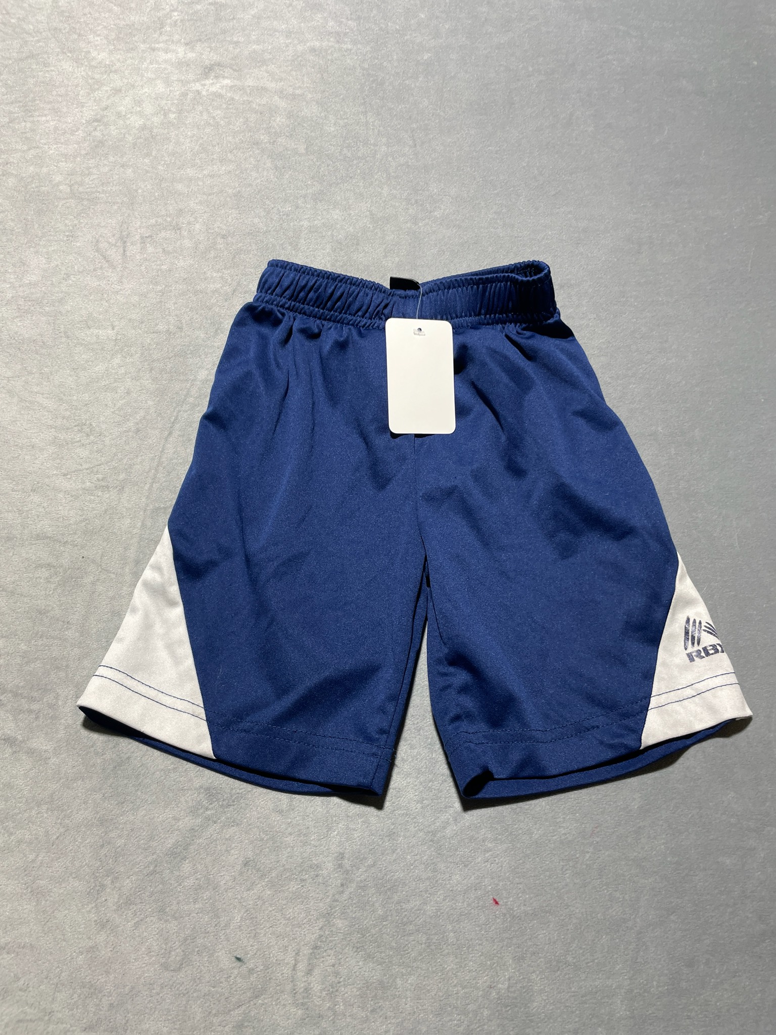 RBX Navy White Colorblock Polyester Shorts