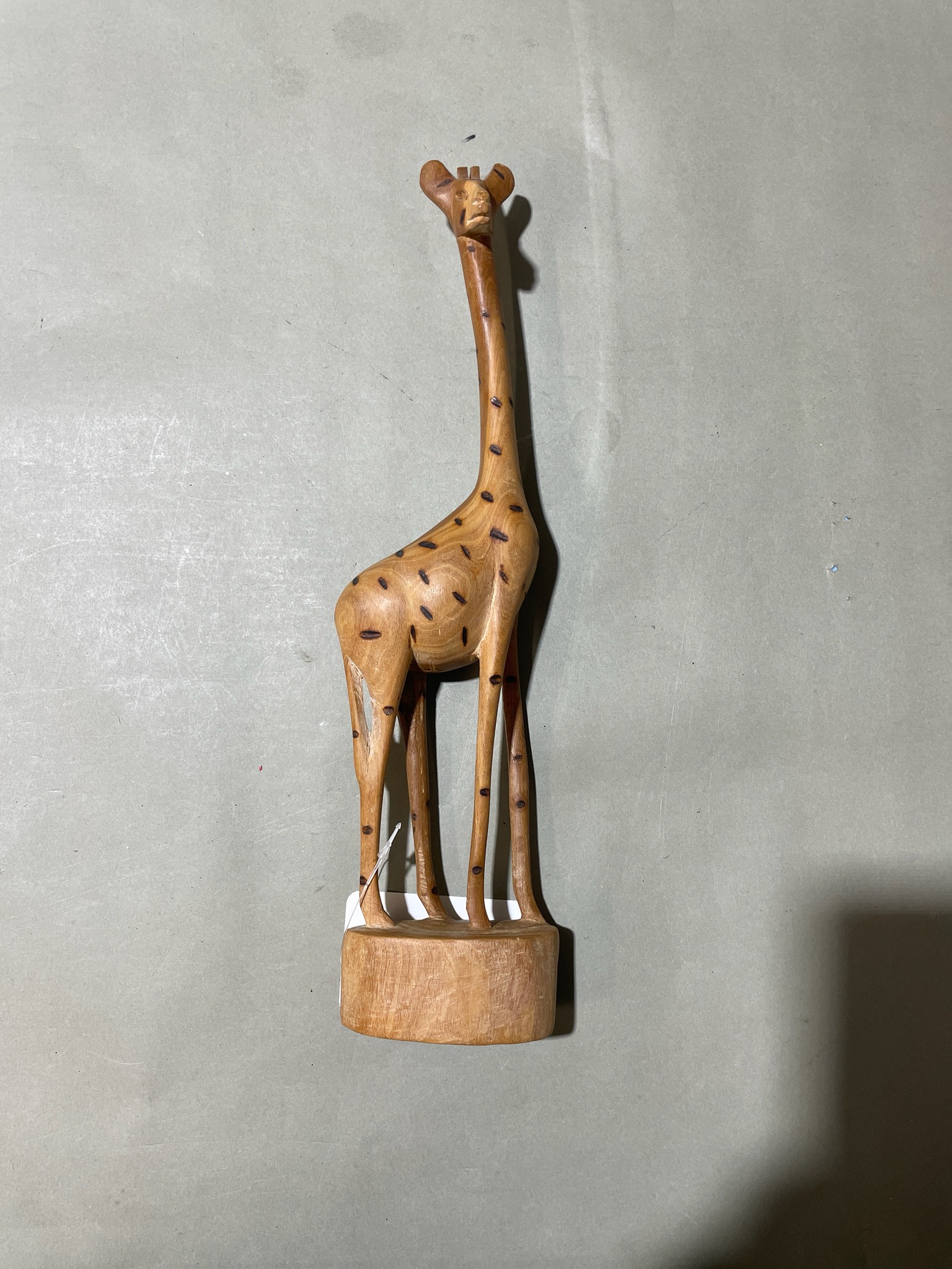 BESMO Light Brown Hand-Carved Wood Giraffe
