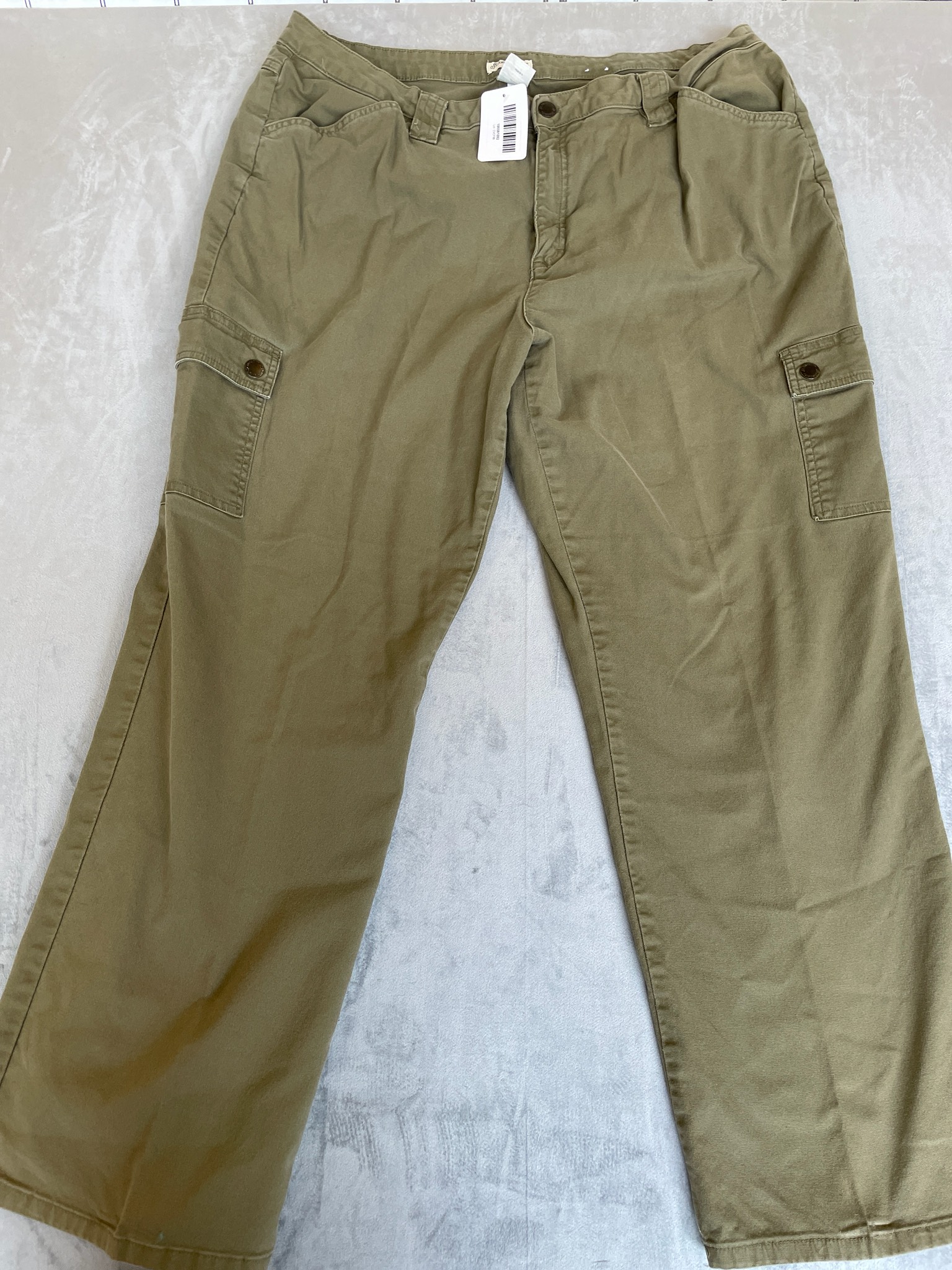 St. John's Bay Olive Cotton-Blend Cargo Pants Size 20W