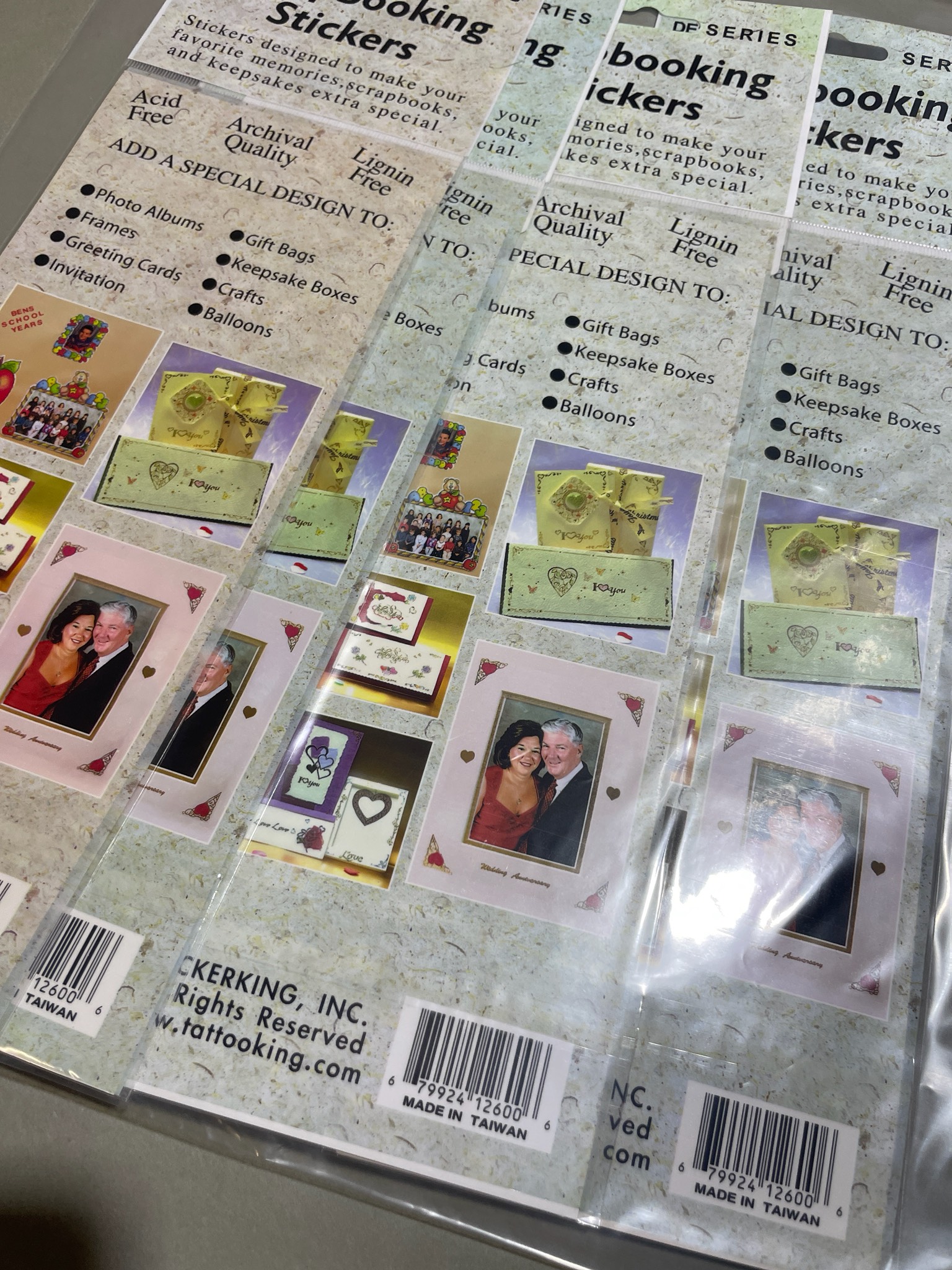 TATTOOKING, INC. Beige Alphabet and Photo-Frame Sticker Sheets