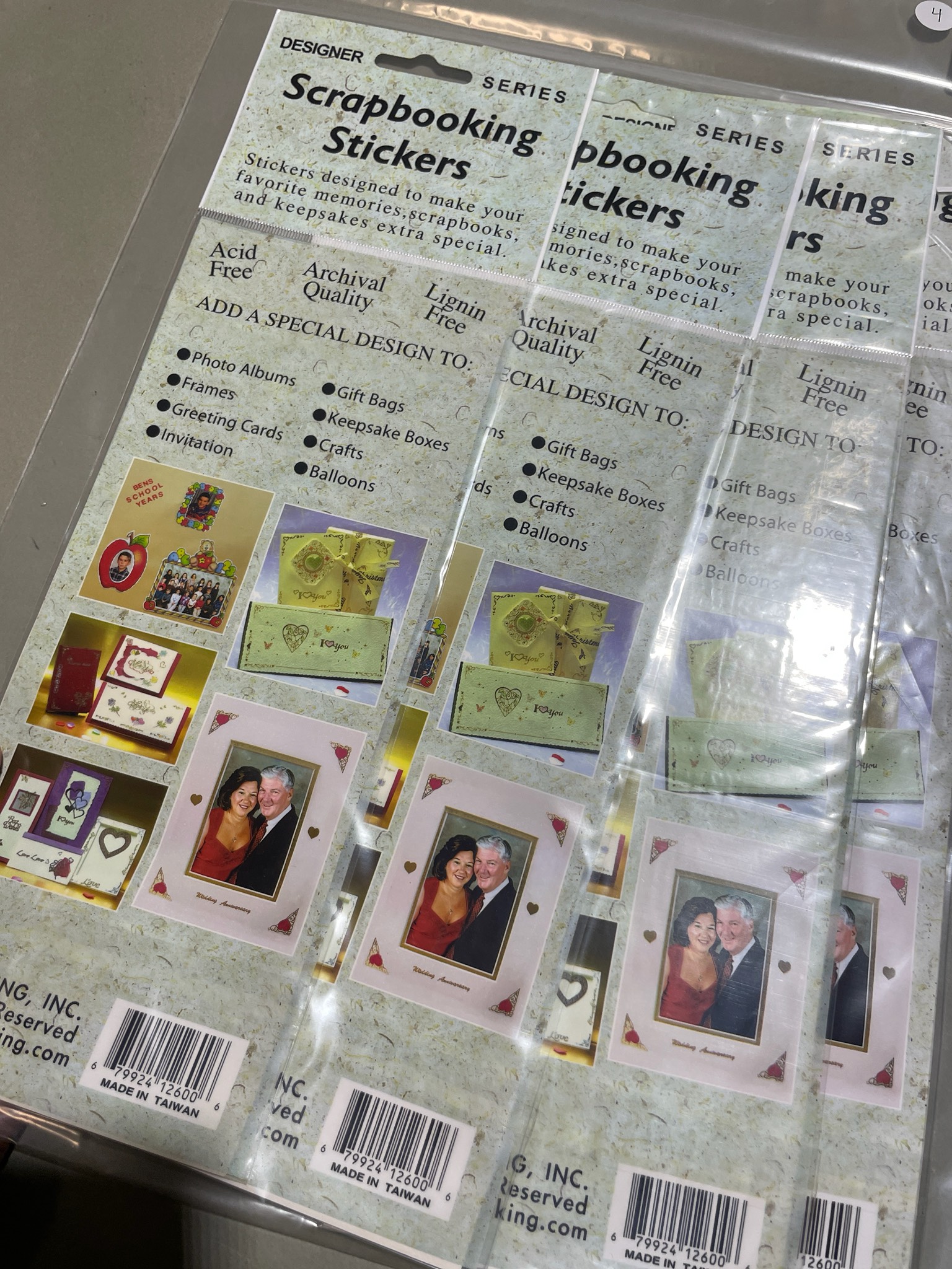 Beige Silver Scrapbooking Sticker Sheets