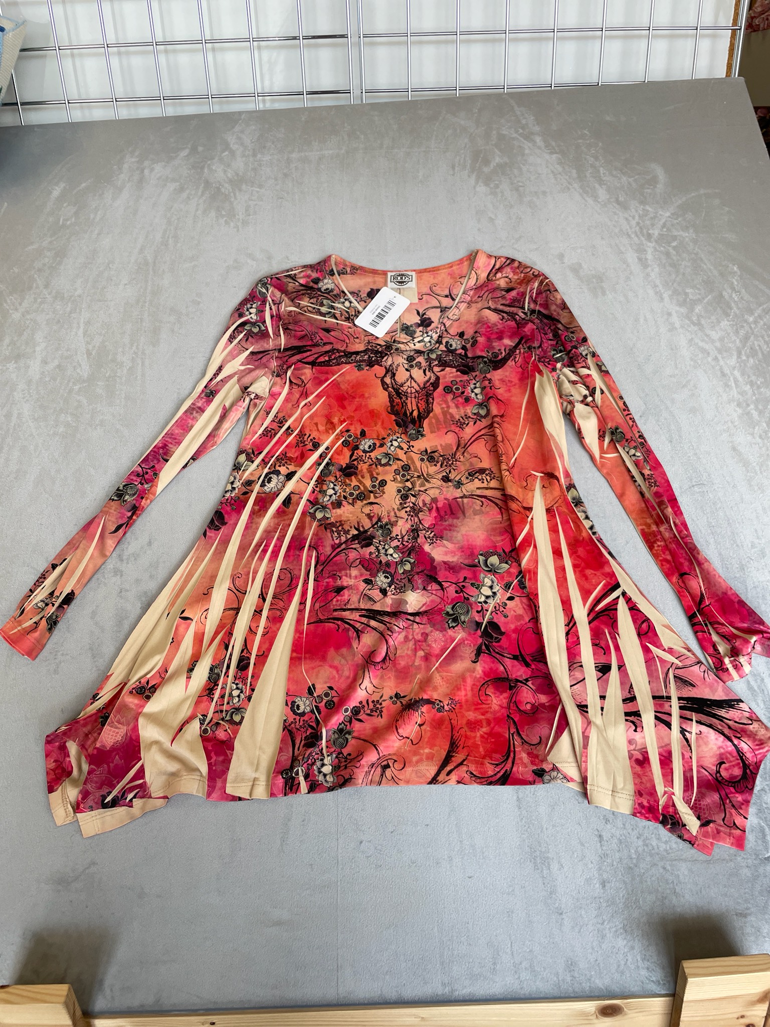 ROD'S Pink Coral Graphic Knit Tunic