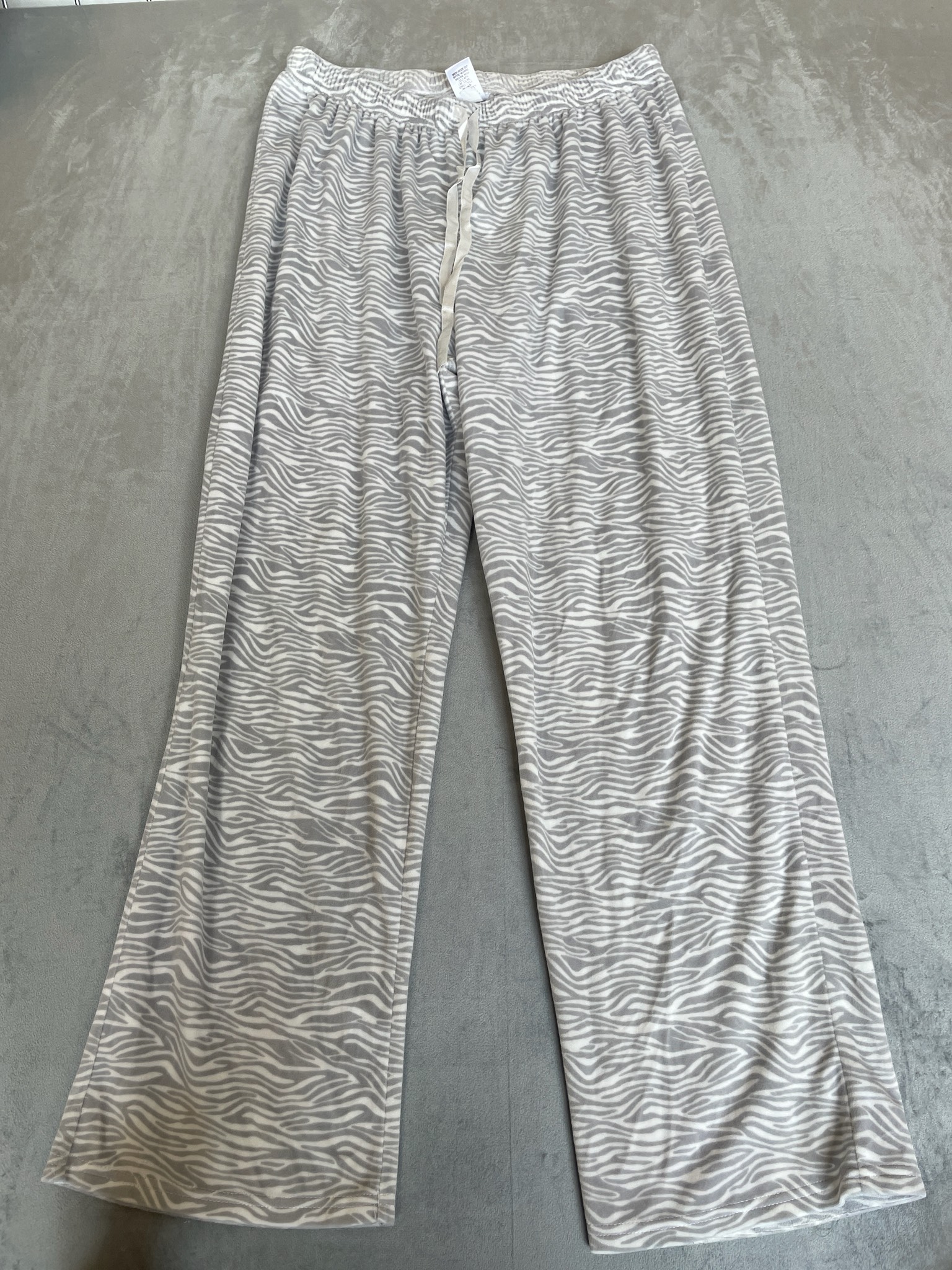Croft & Barrow Light Gray Zebra Print Soft Knit Pajama Pants Size M