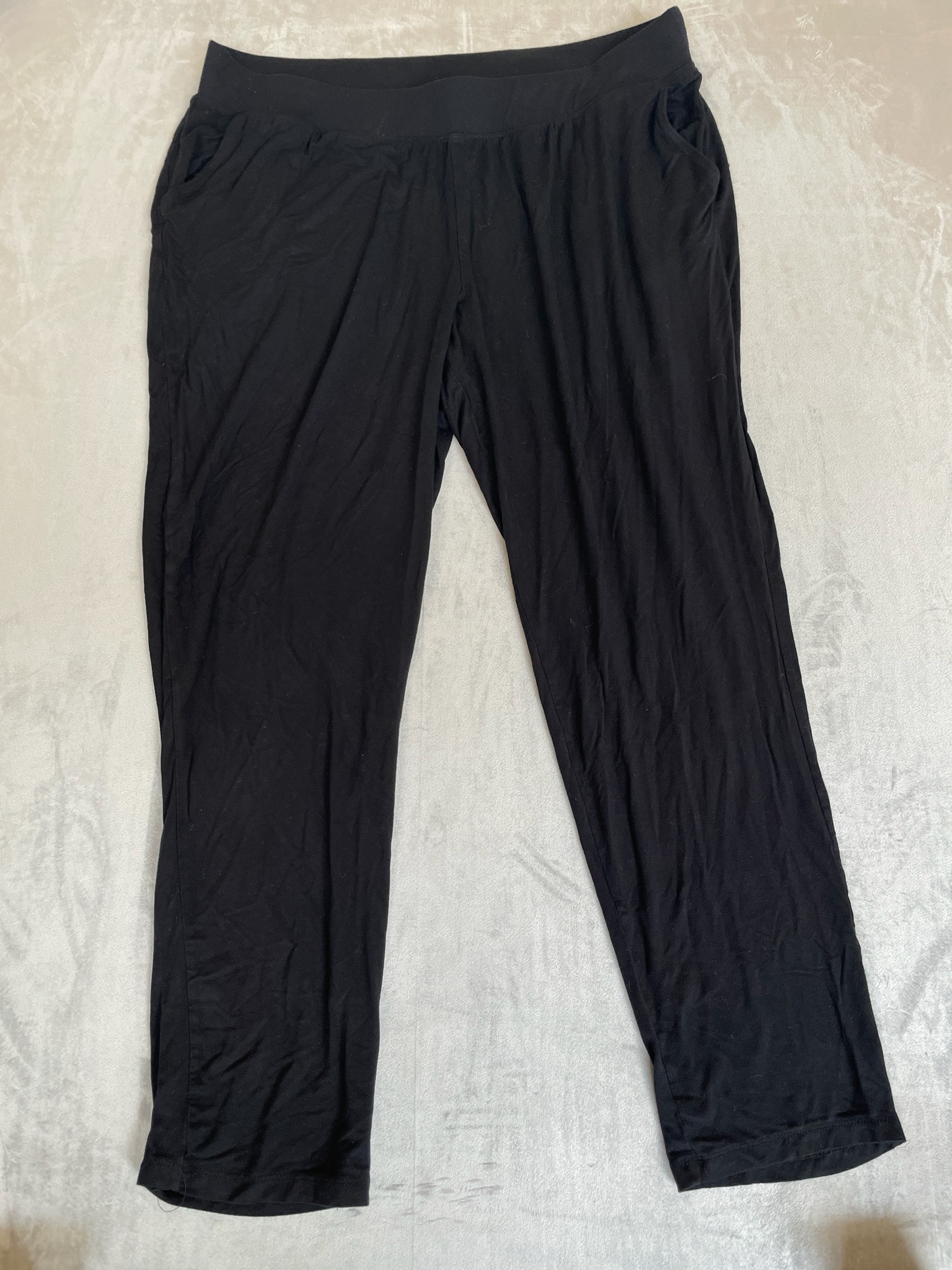 Catherines Black Rayon-Spandex Pull-On Pants Size 1X