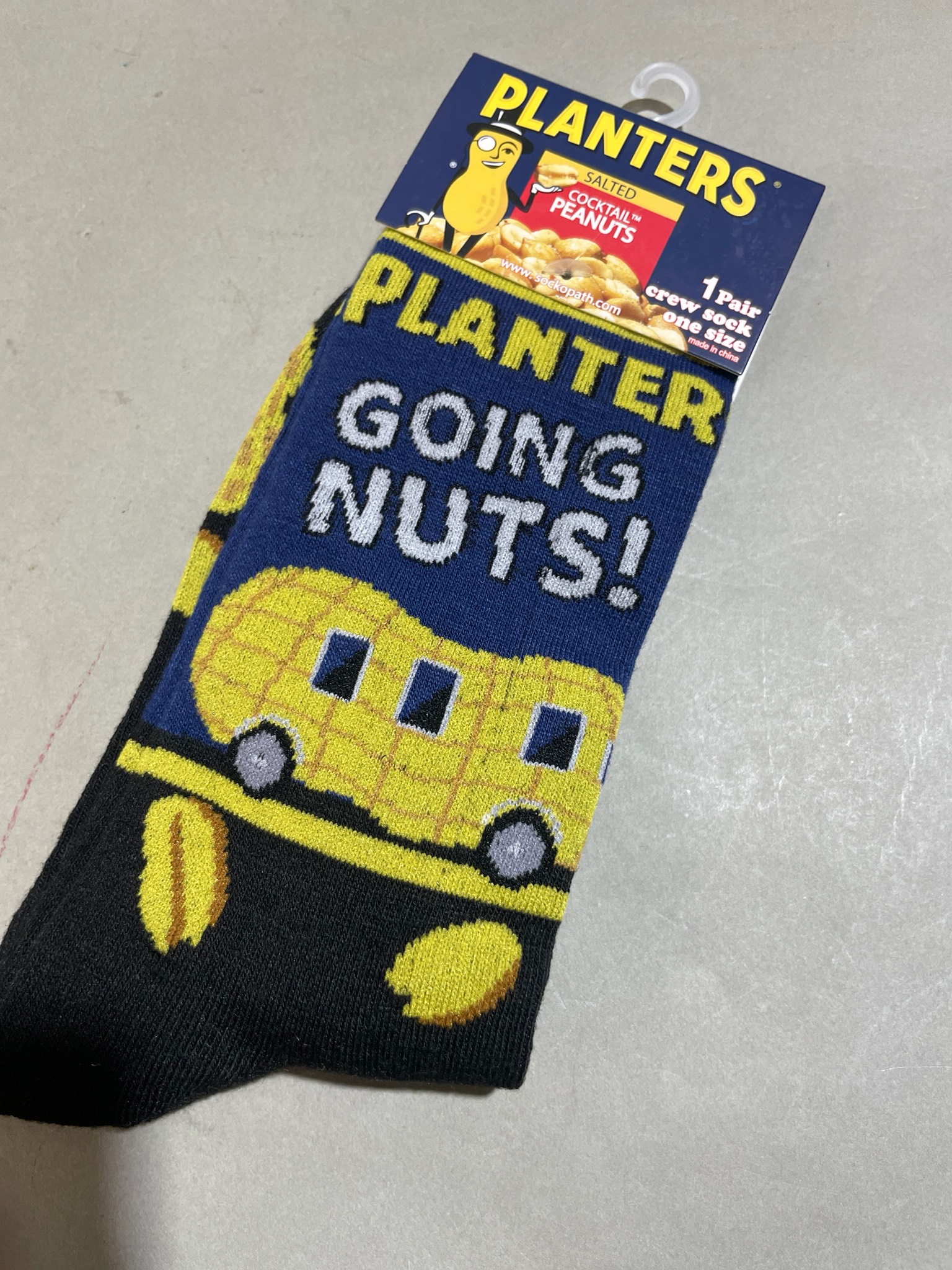Planters Navy Blue Novelty Knit Crew Socks Size One Size