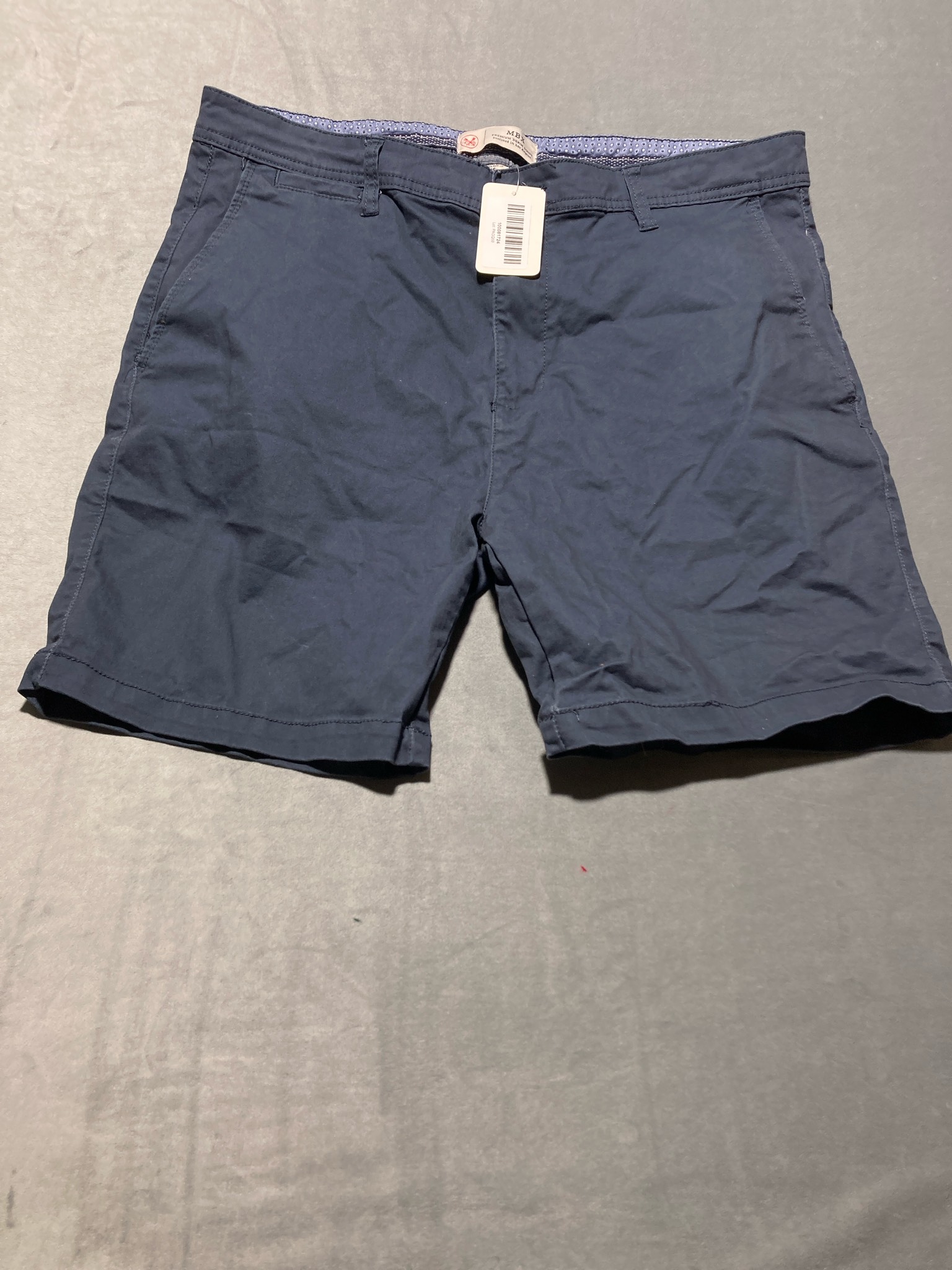 MBX Navy Cotton Twill Shorts Size Size 36