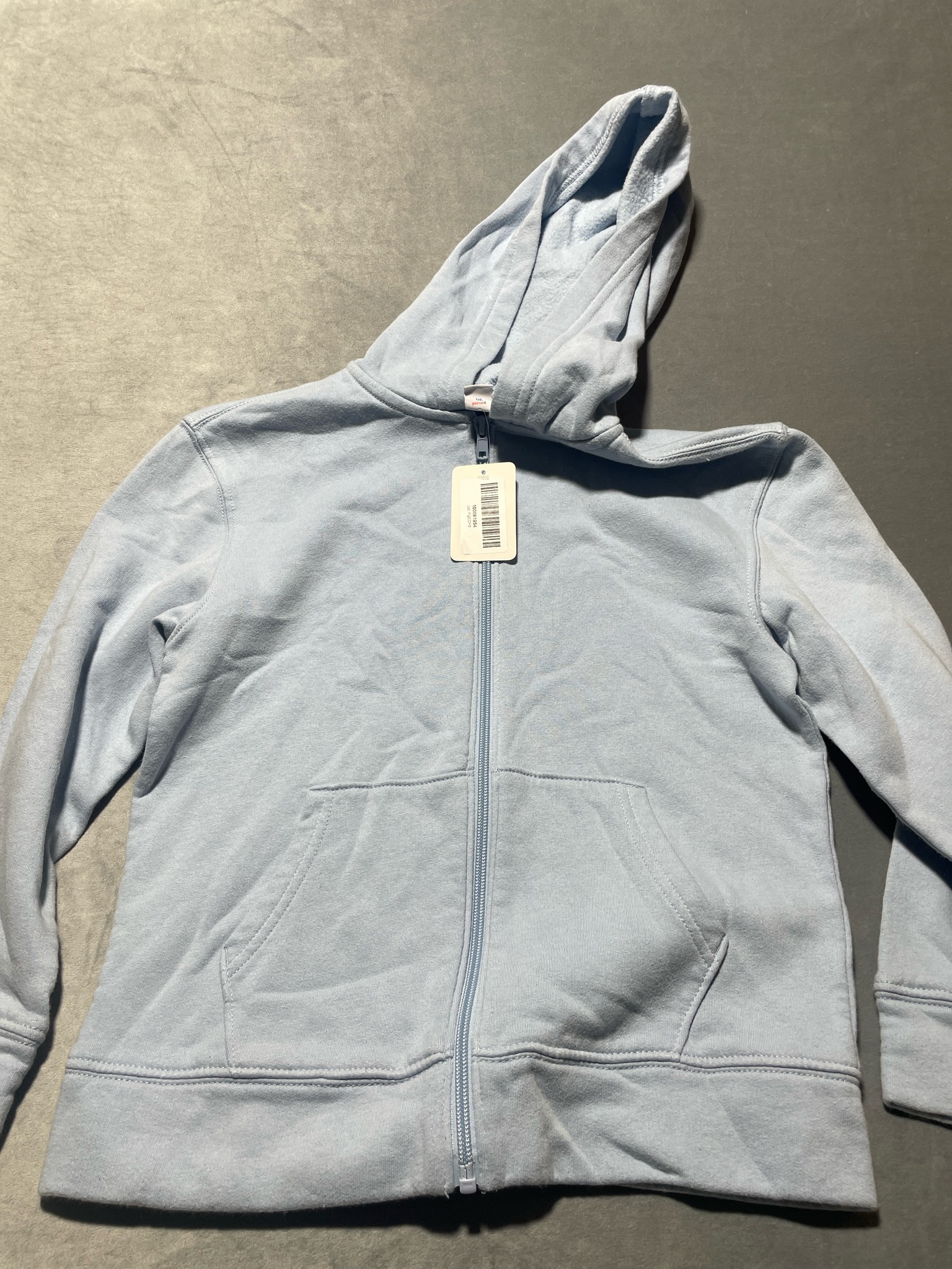 Old Navy Light Blue Cotton-Blend Zip-Up Hoodie Size L (10-12)