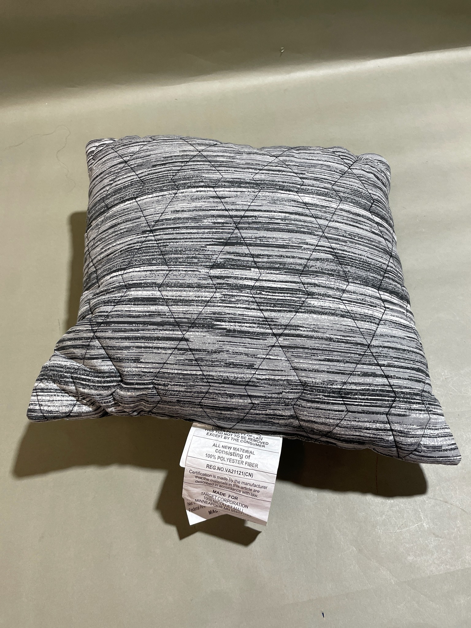 Threshold Cream Gray Striped Throw Pillow Size 16 x 16 in
