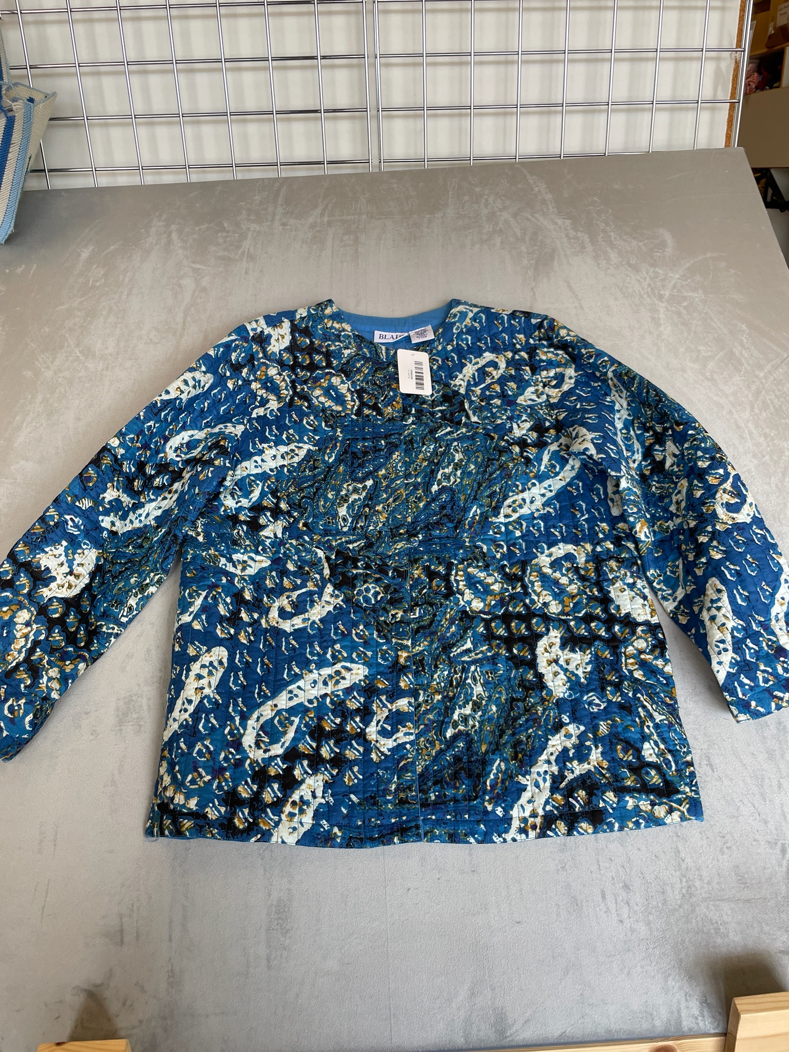 Blair Teal Quilted Cotton Tunic Size Medium