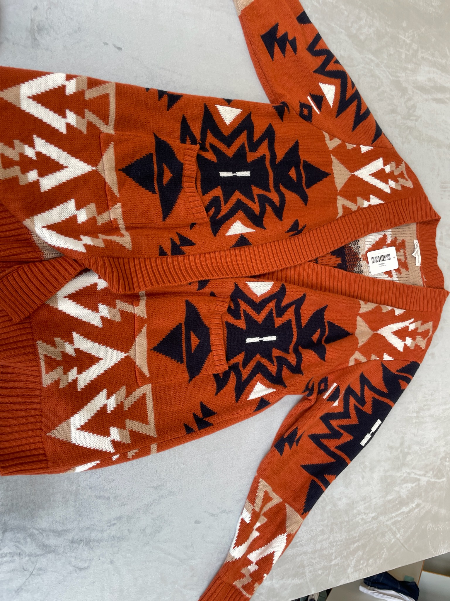 Cato Rust Aztec Knit Cardigan Size 18/20W