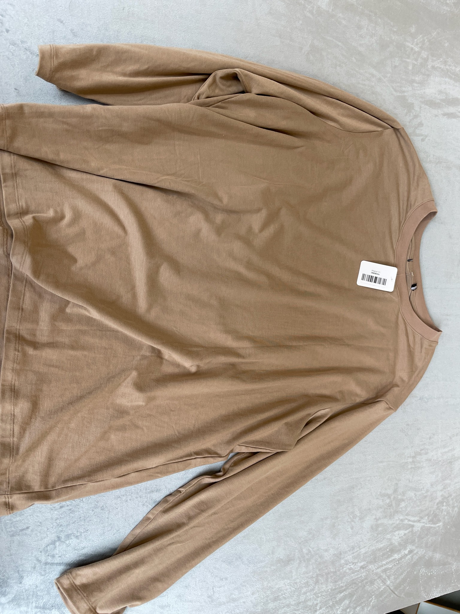 Camel Cotton-Like Long Sleeve Shirt