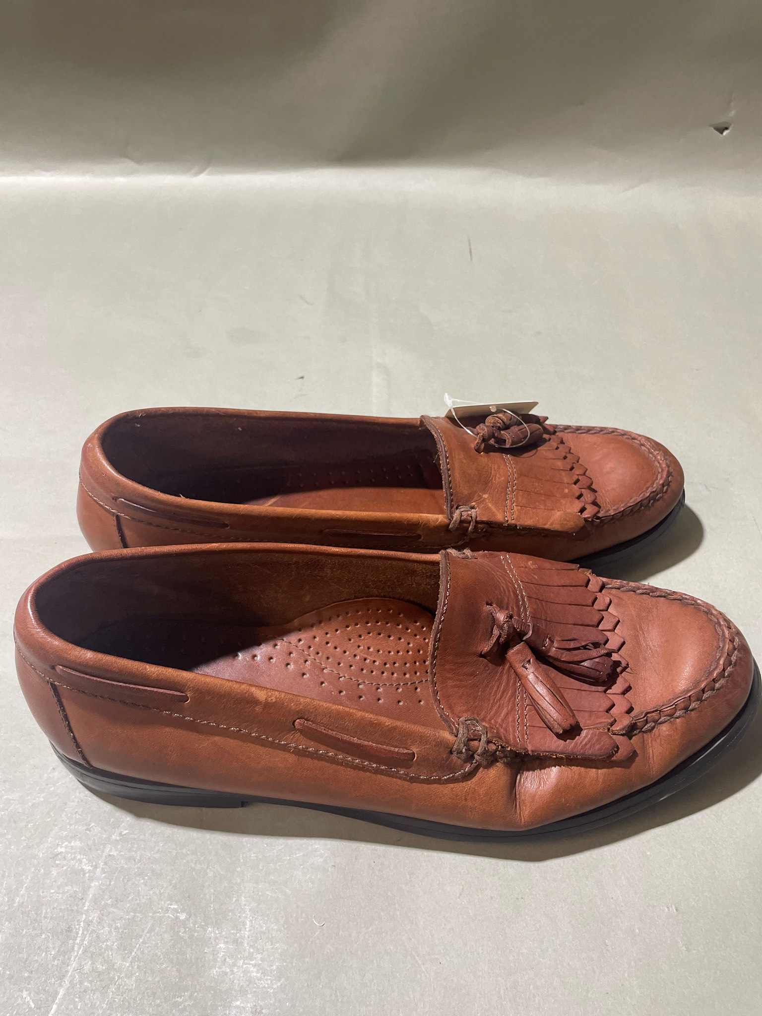 SAS Brown Leather Tassel Loafers