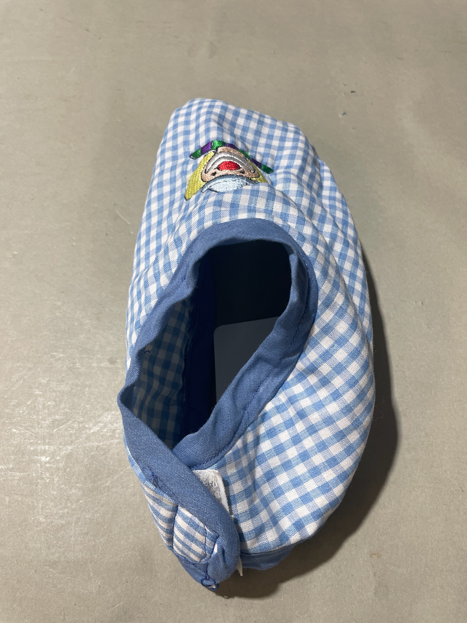 Light Blue Gingham Slip-On Shoe