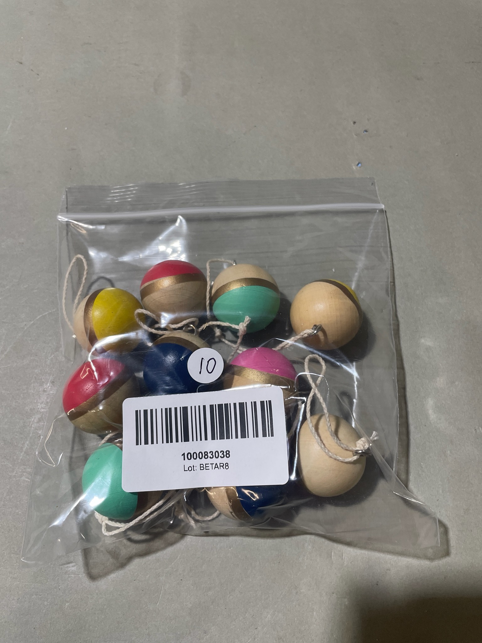 Assorted Color Wooden Ball Ornaments