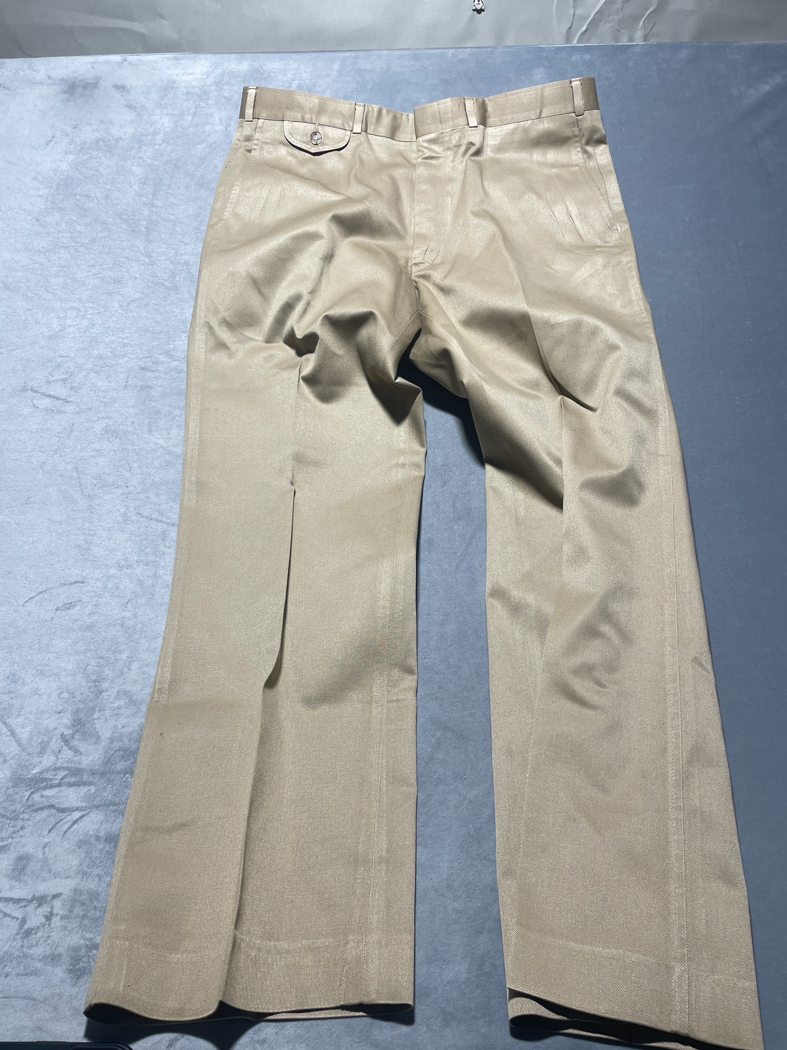 Lands' End Khaki Polyester-Cotton Dress Trousers Size Size 38