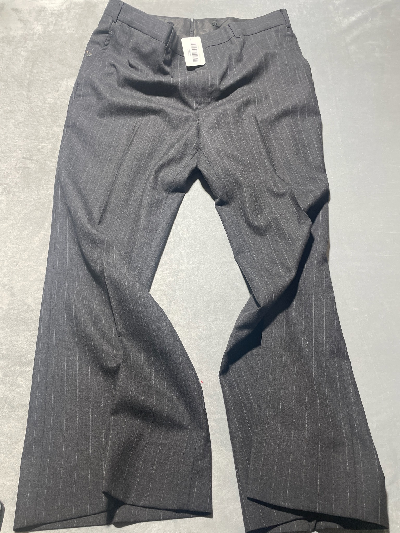Charcoal Gray Pinstripe Dress Pants