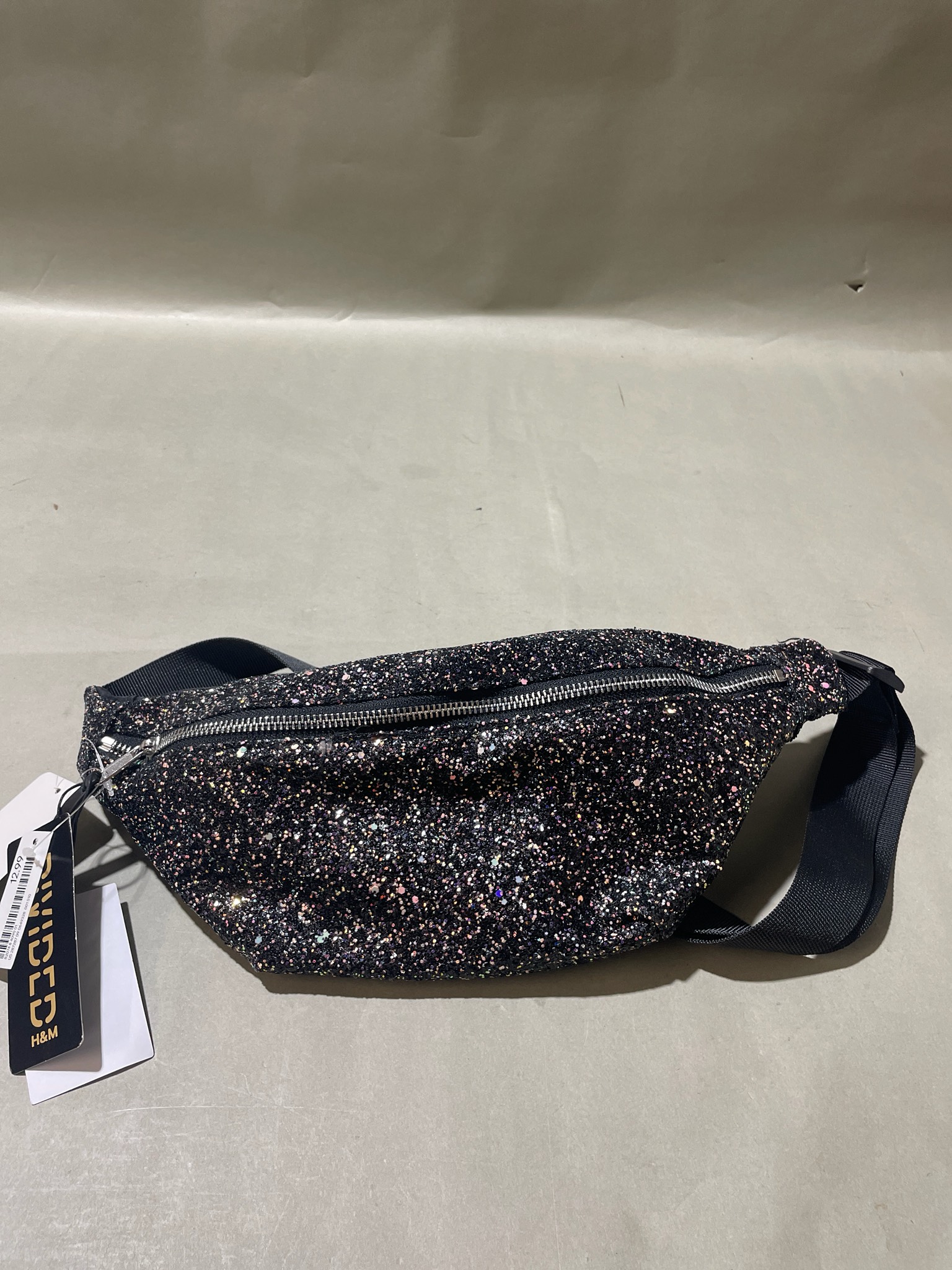 H&M Black Glitter Waist Bag