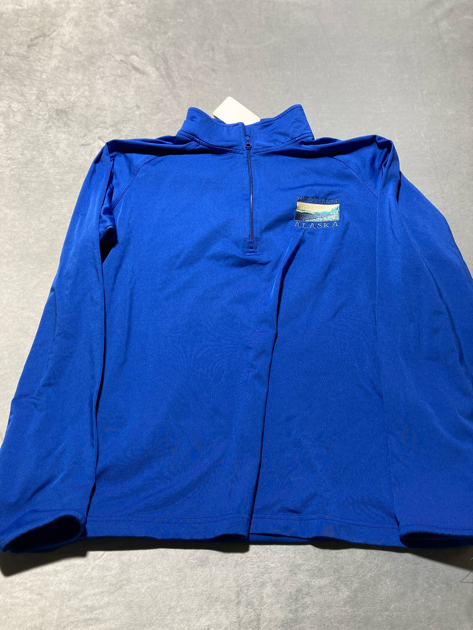Royal Blue Polyester Blend Quarter-Zip Pullover Size M