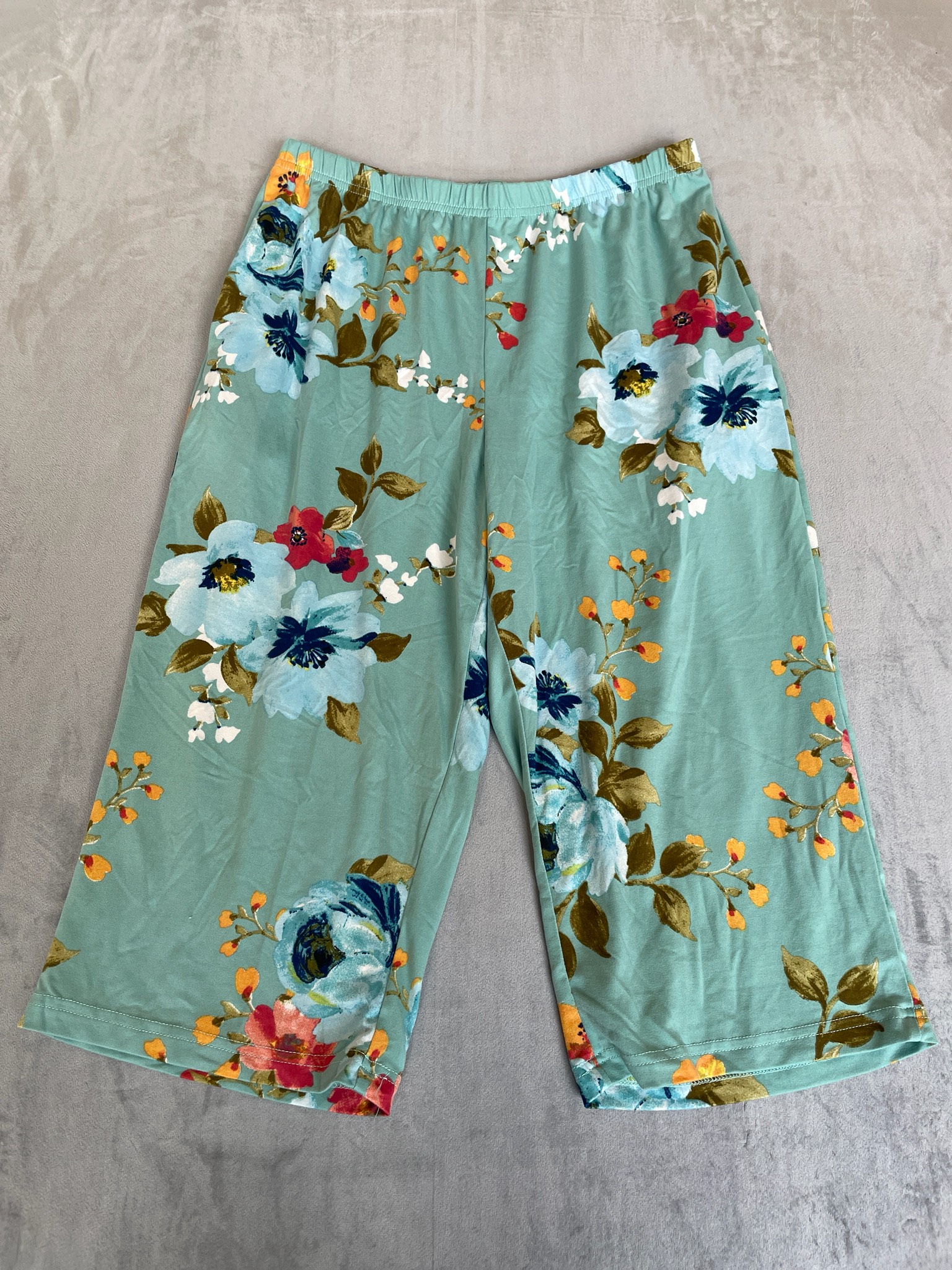 COFNEW Aqua Floral Pants Size L
