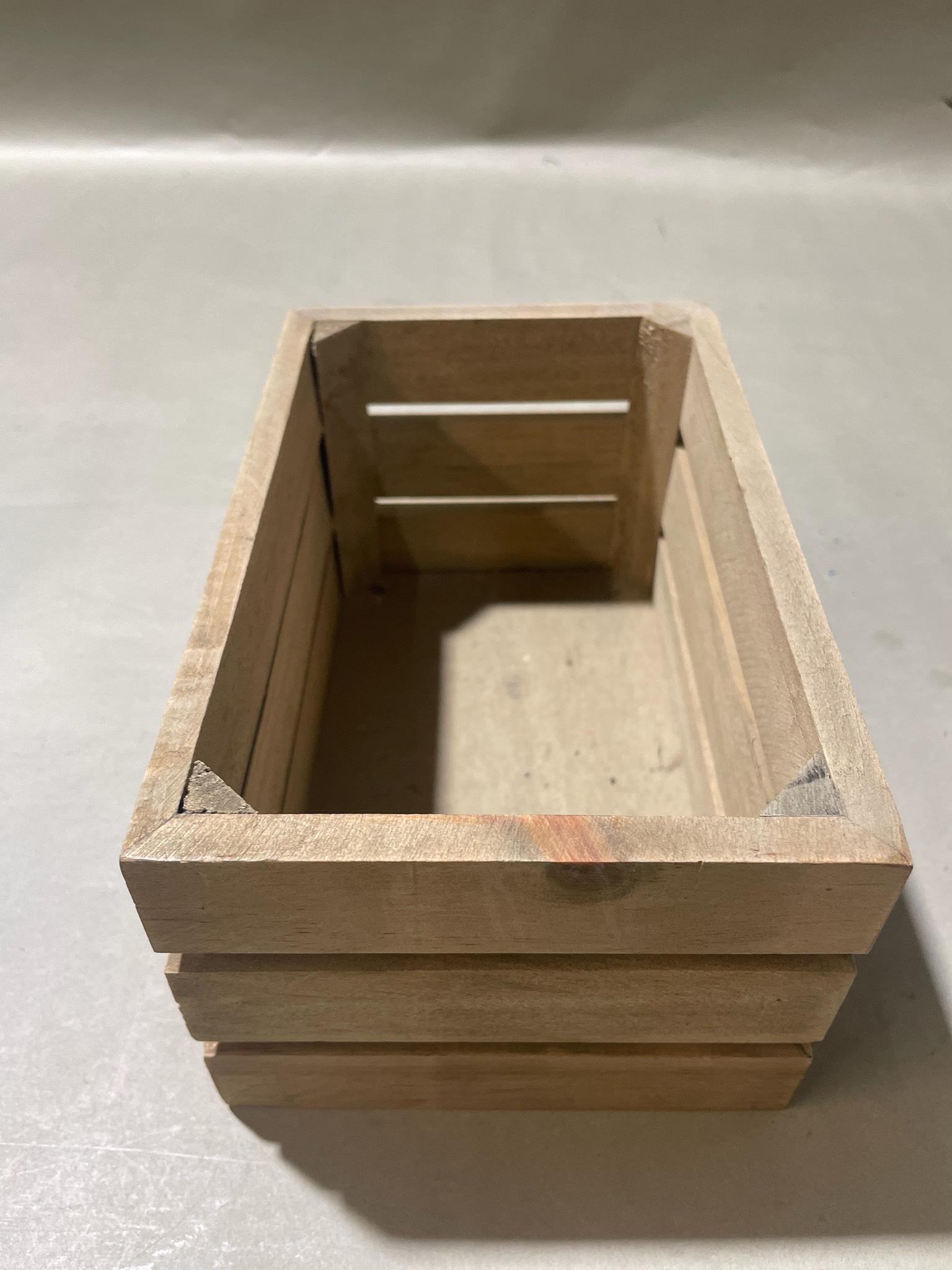 Natural Wood Slatted Crate Size Small