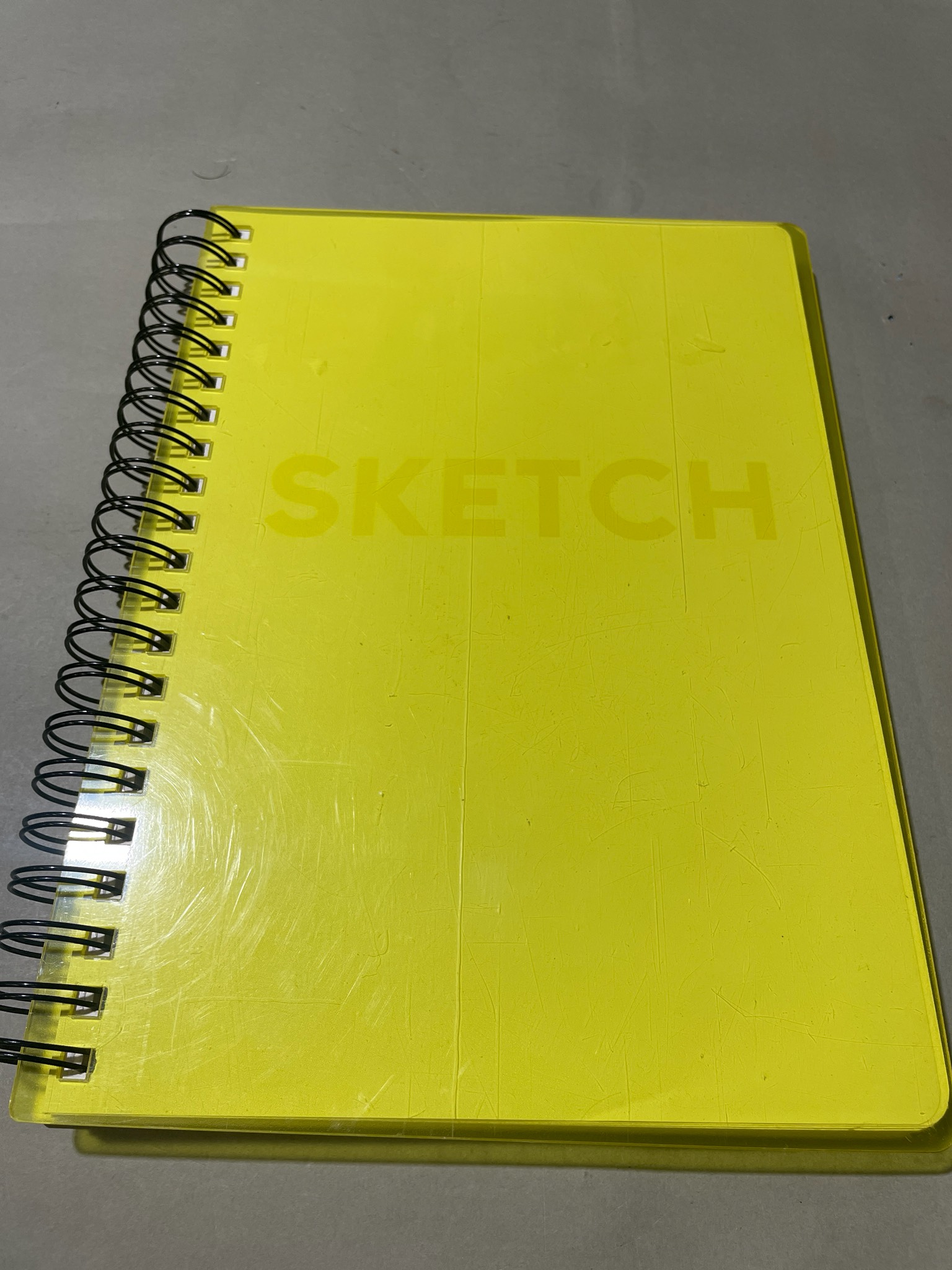 Neon Yellow Spiral Sketchbook Size 8" x 11"