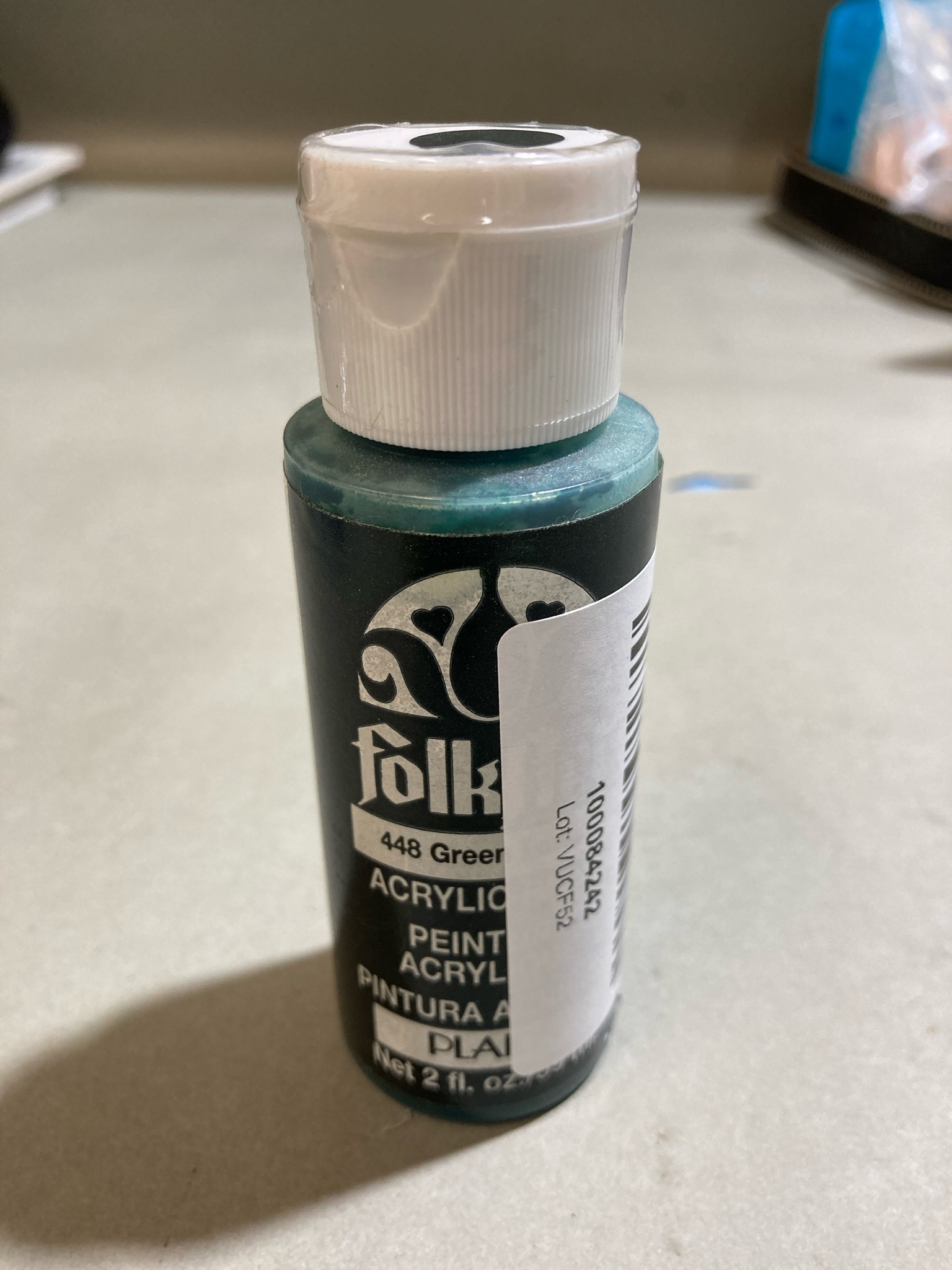 FolkArt Green Acrylic Paint Bottle Size 2 fl. oz.