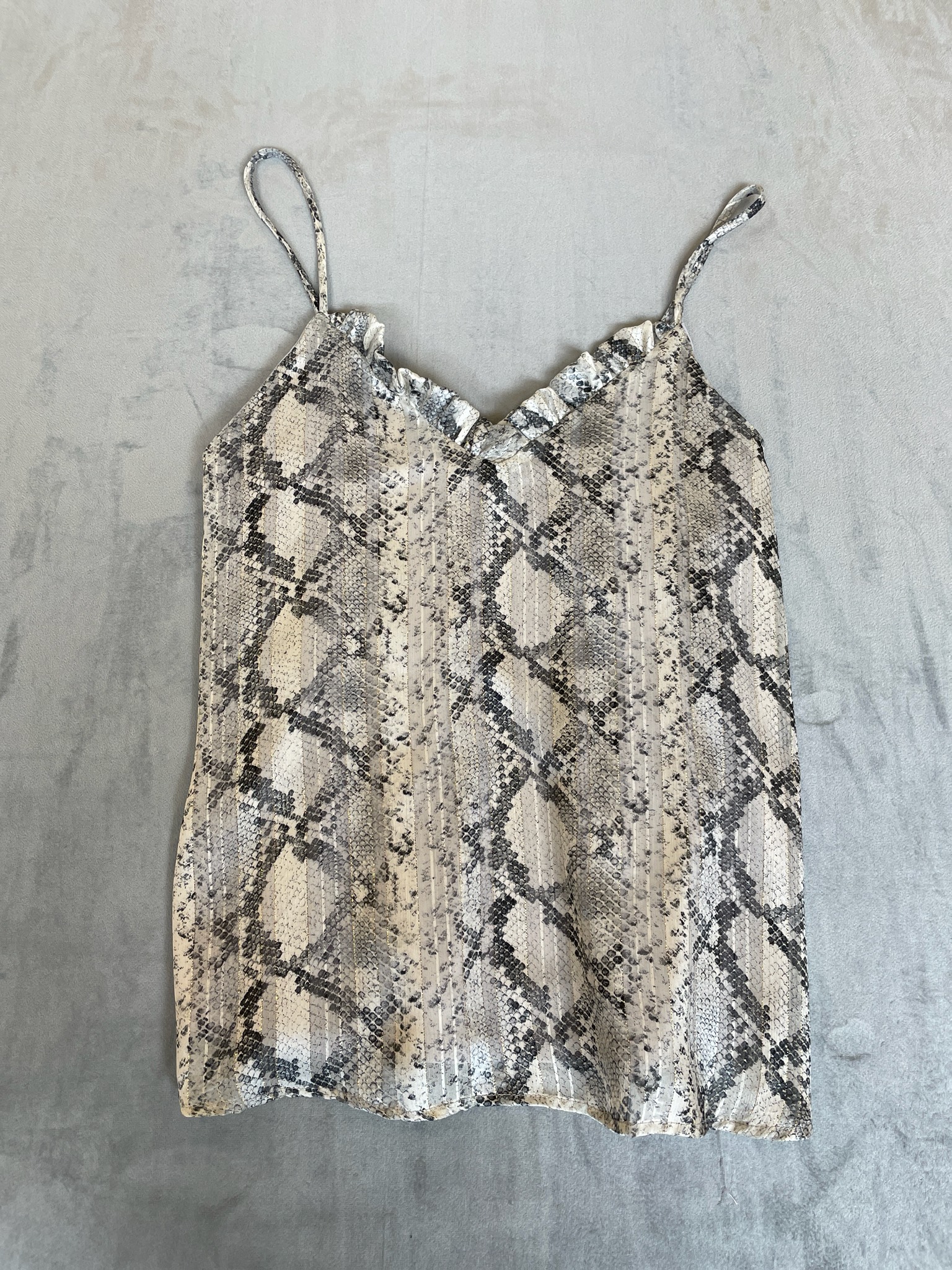 Adrienne Cream Snake-Print Cami Size M