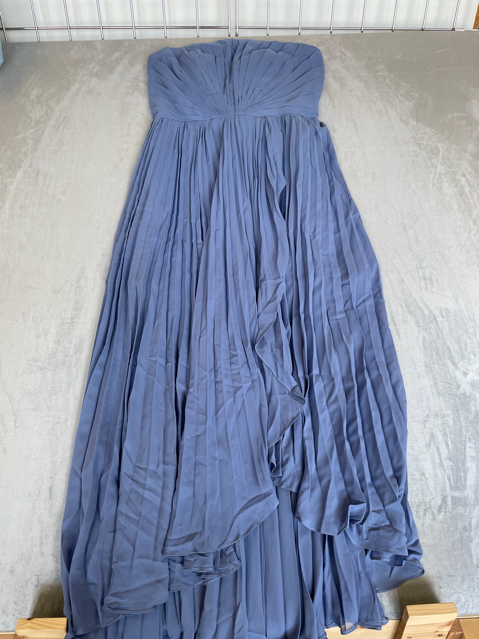 Dusty Blue Chiffon-Like Formal Dress Size Size 10