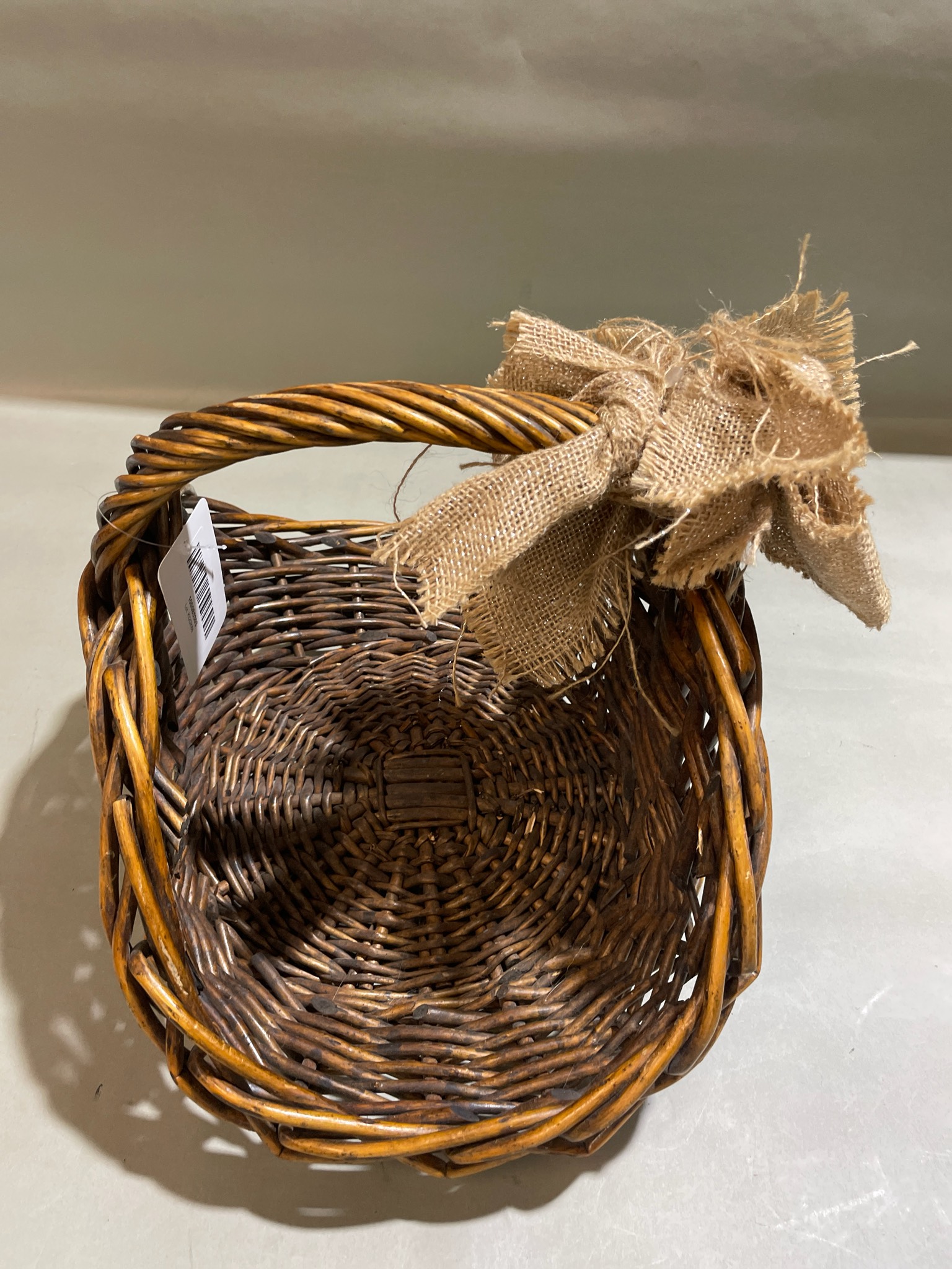 Brown Oval Wicker Basket Size Small