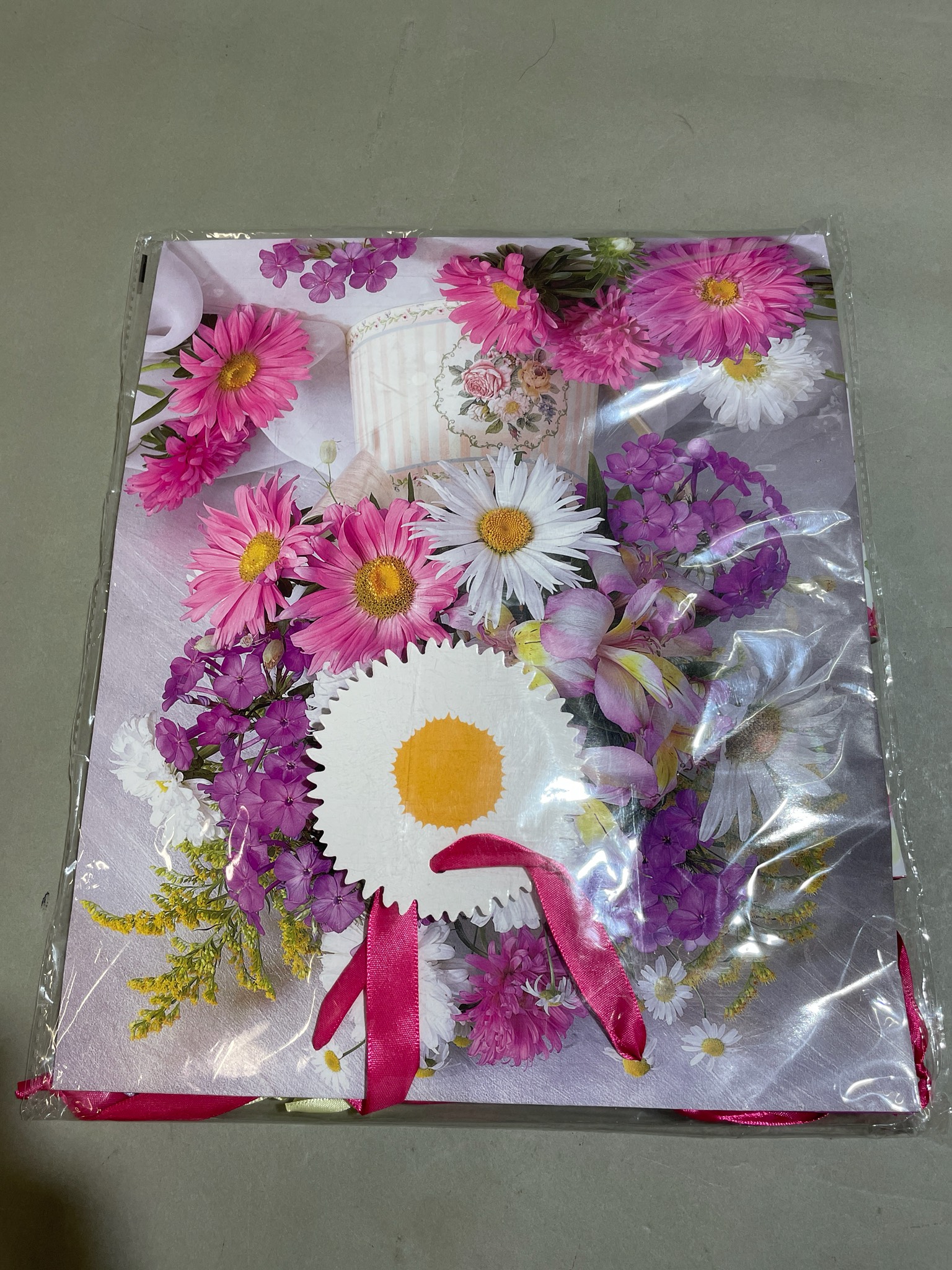 Pink Floral Paper Gift Bag Set