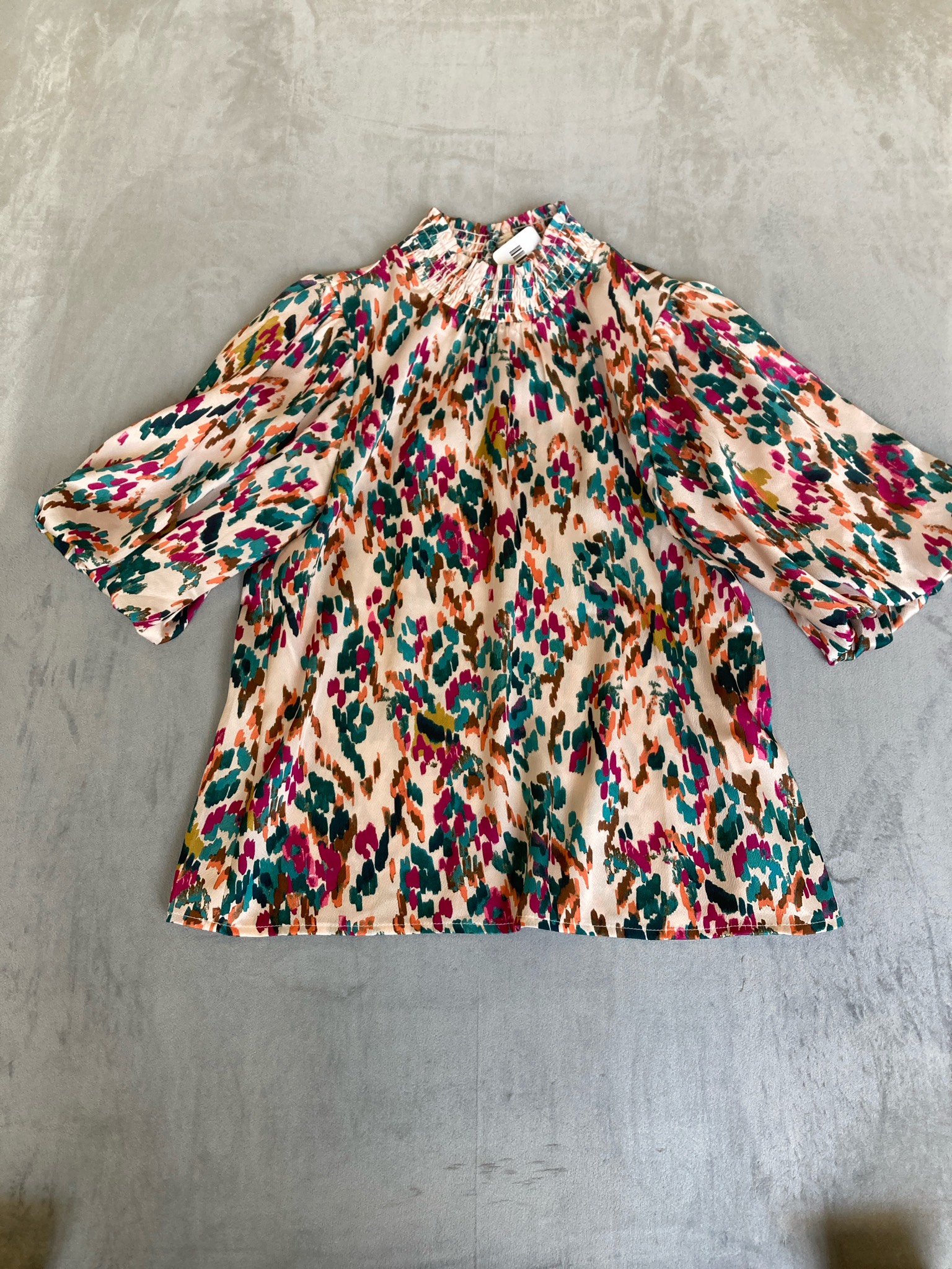 THML Cream Multicolor Woven Blouse Size XS