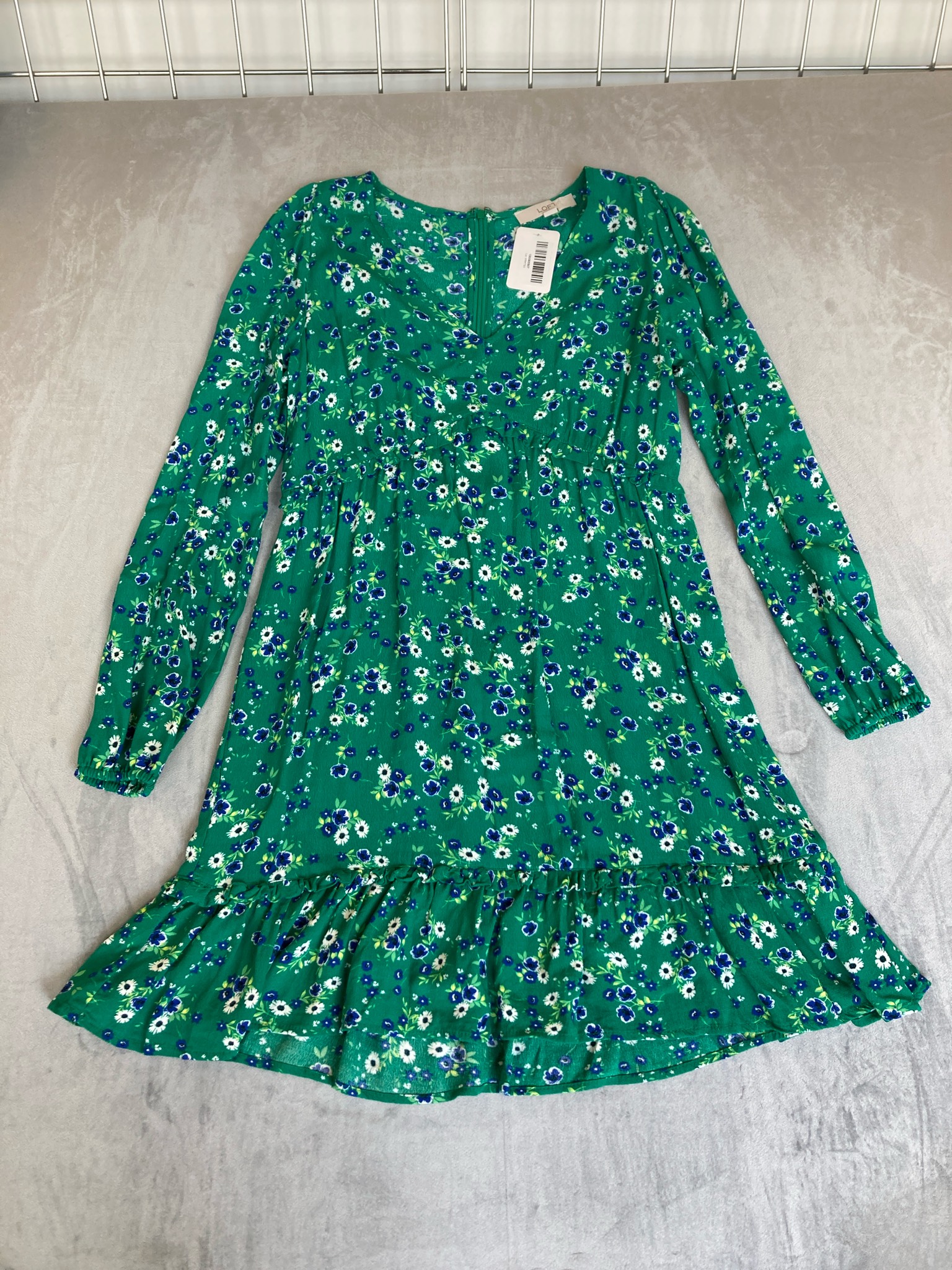 LOFT Green Floral Dress