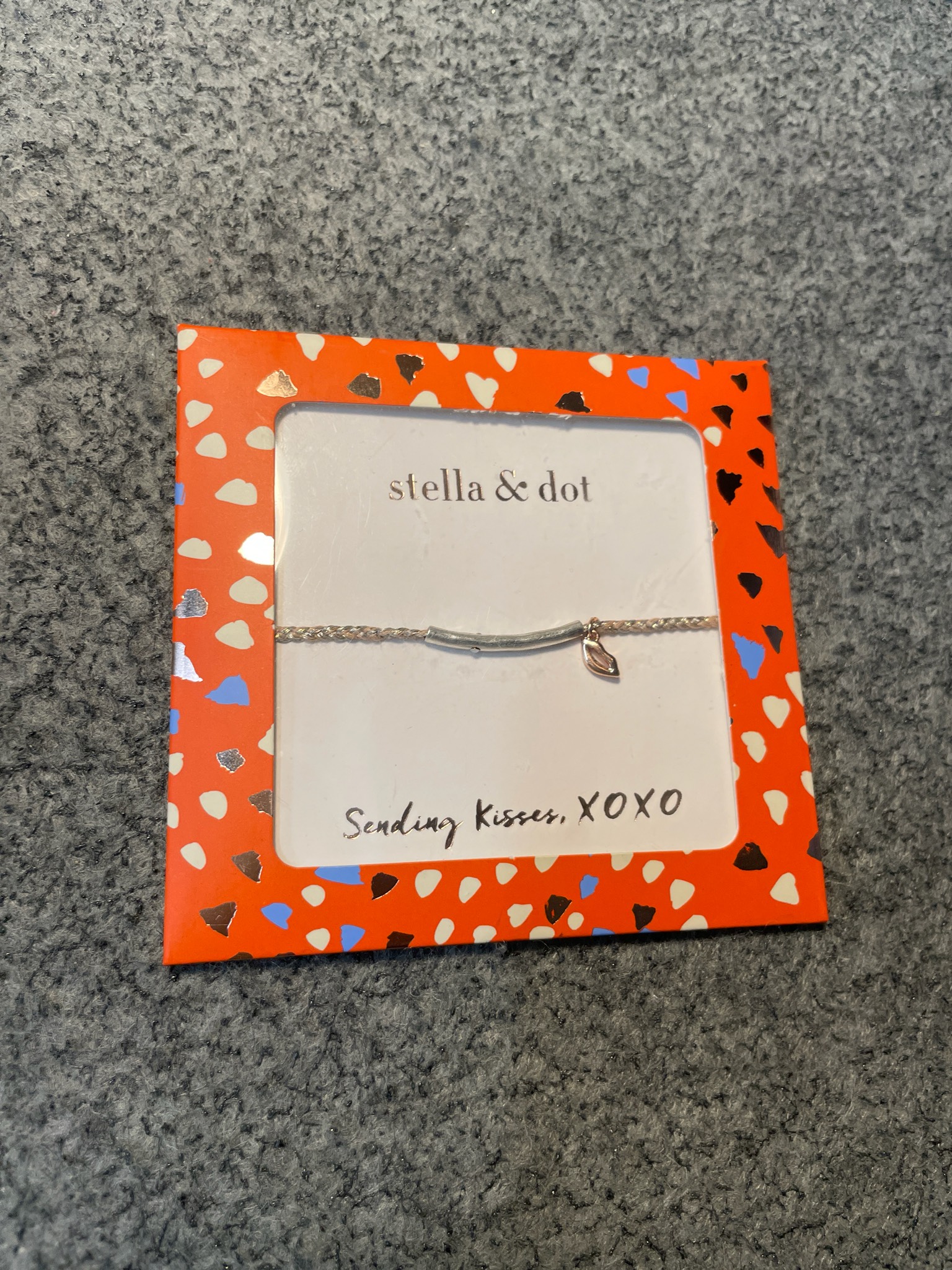 Stella & Dot Silver Tone and Gold Tone Leaf Charm Bracelet