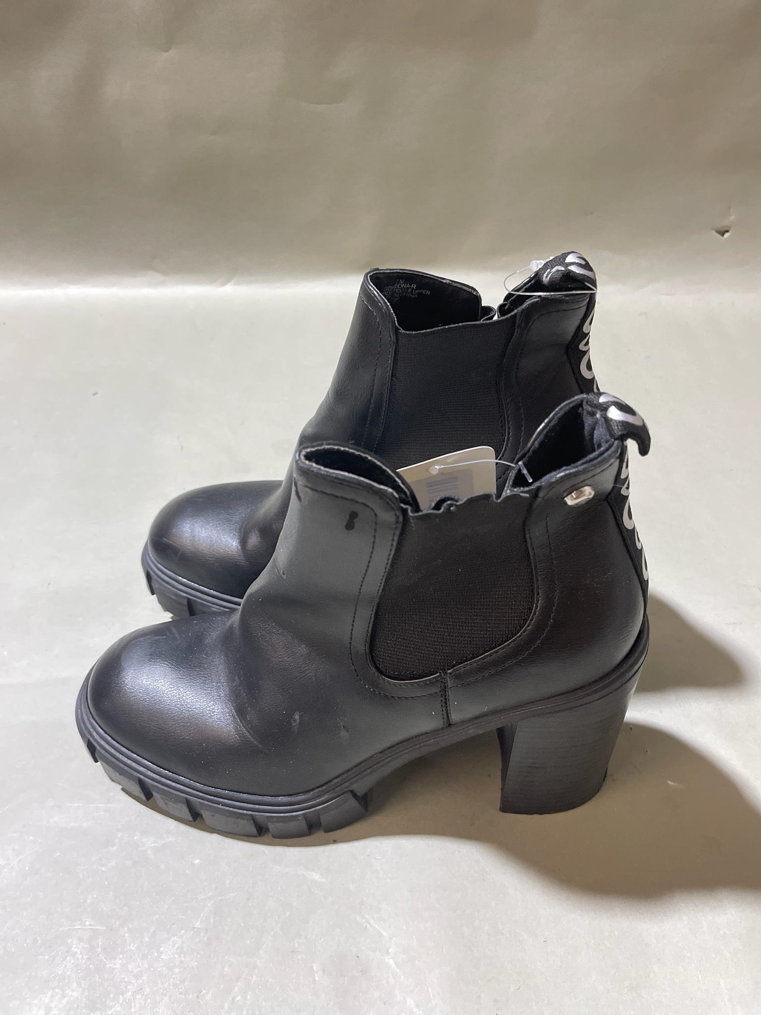 Black Chunky Platform Ankle Boots Size 7M
