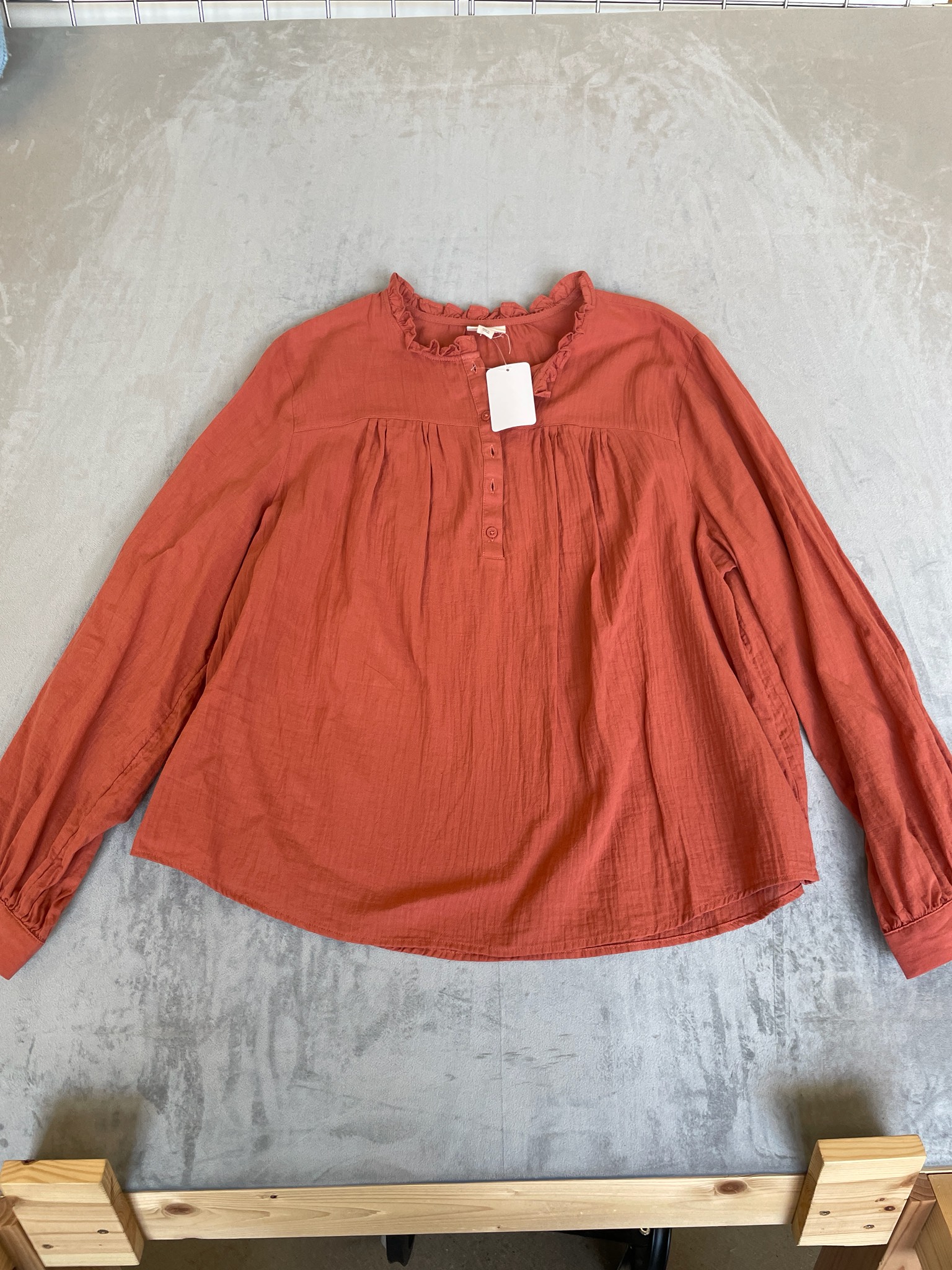 ana (a new approach) Rust Lightweight Woven Blouse Size XL