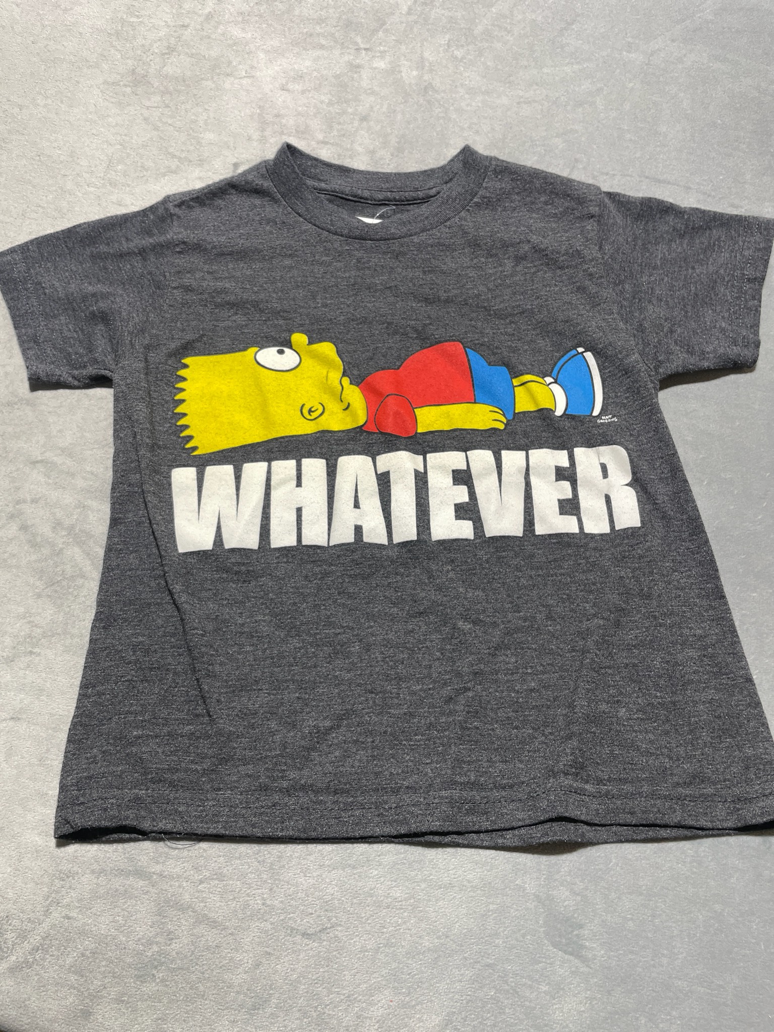 The Simpsons Dark Heather Gray Knit T-Shirt Size XS