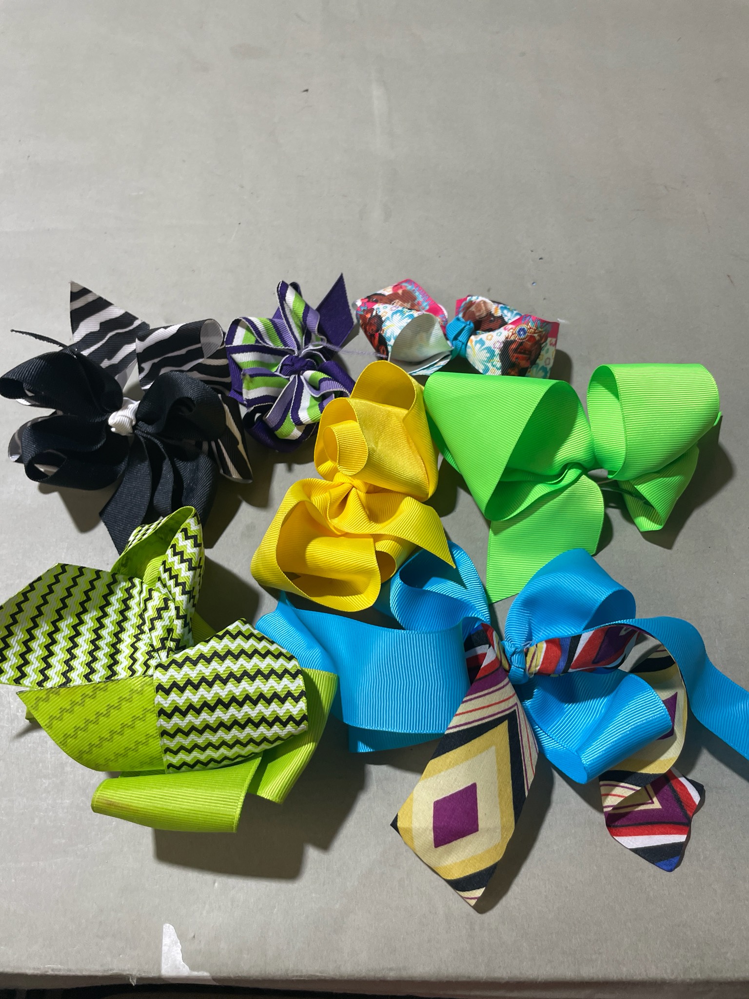 Multicolor Grosgrain Hair Bows Set Size Large