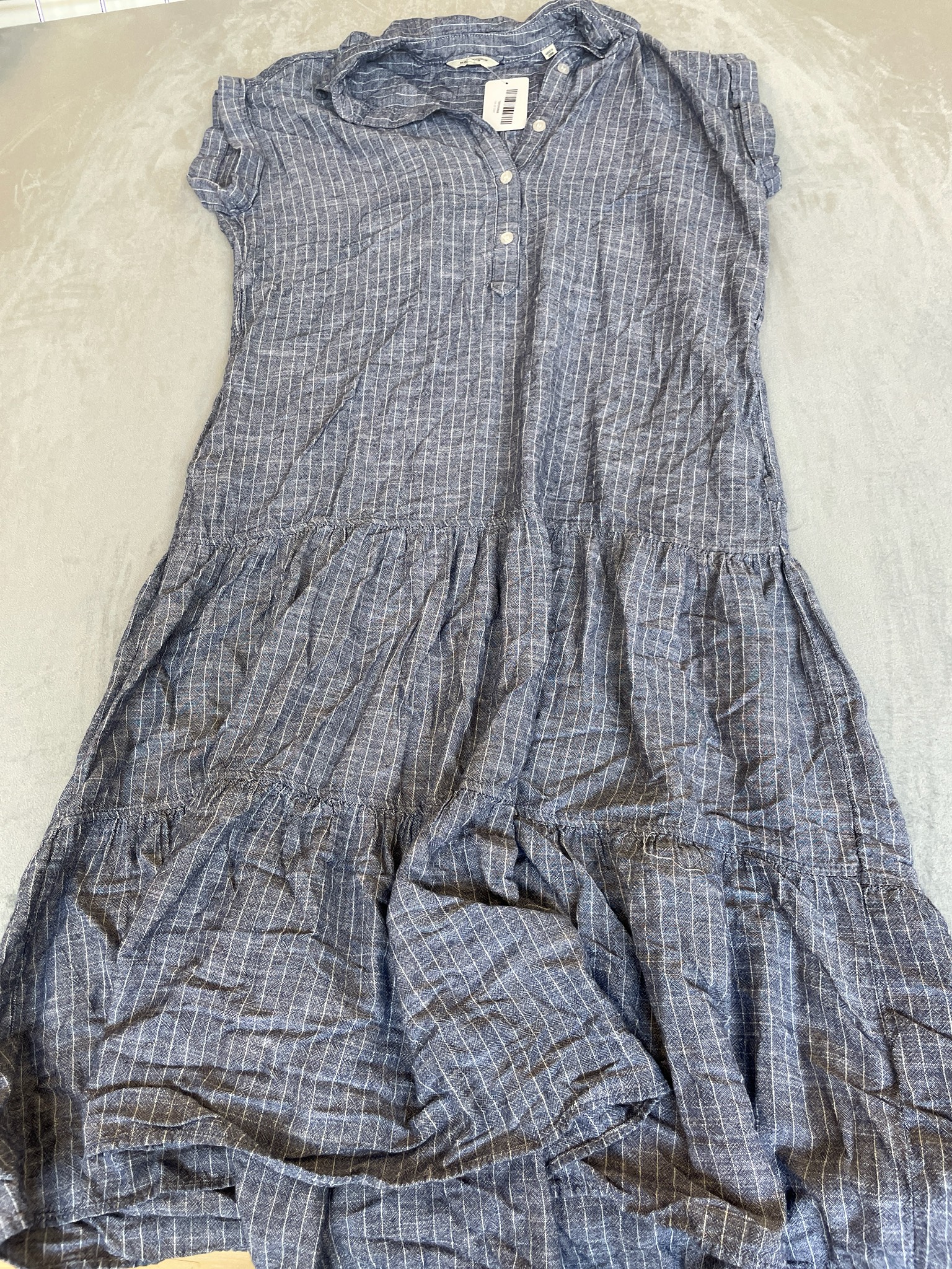 Max Studio Blue Pinstripe Woven Dress Size Medium