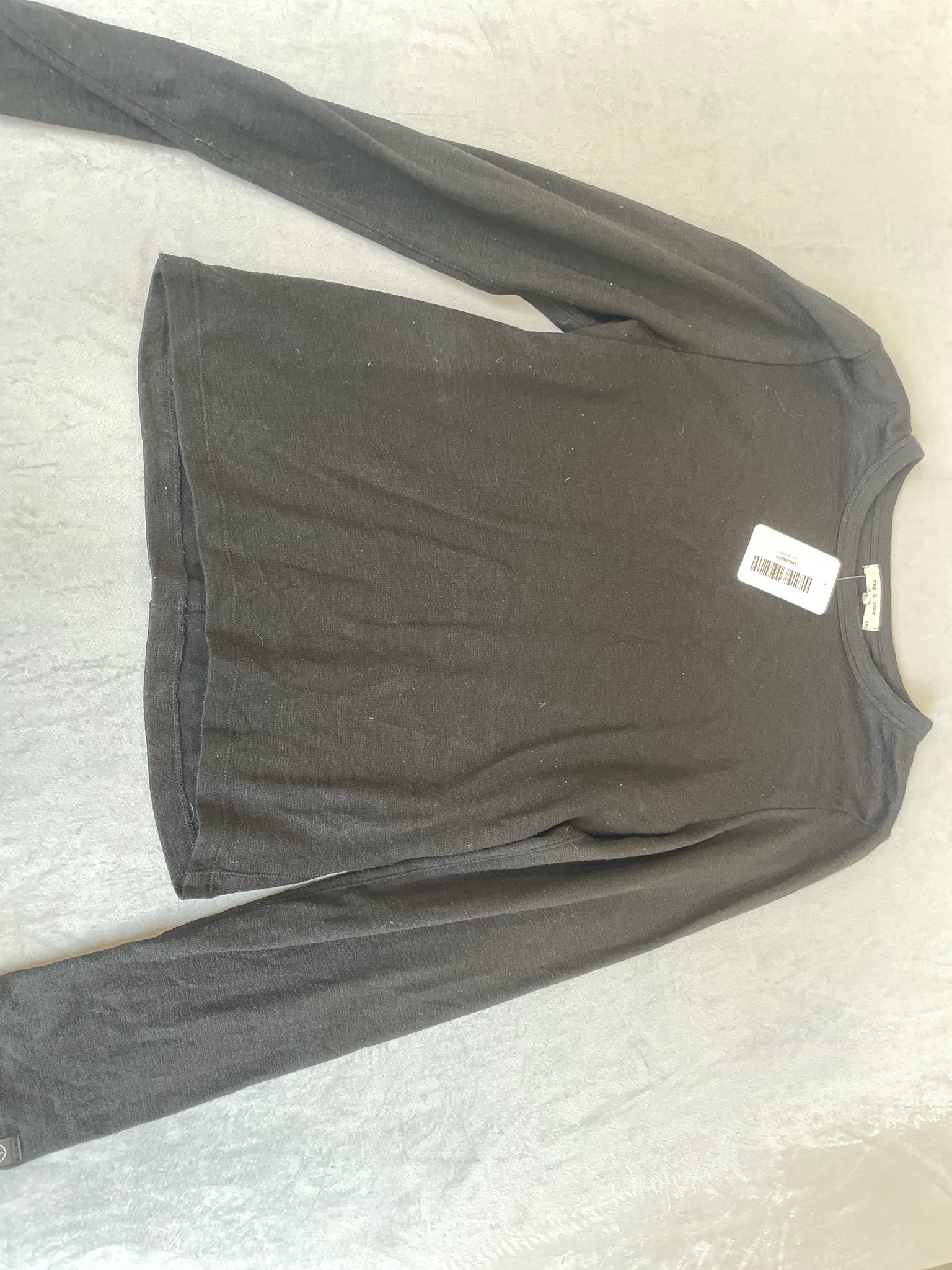 rag & bone Black Knit Long Sleeve Top Size L/G