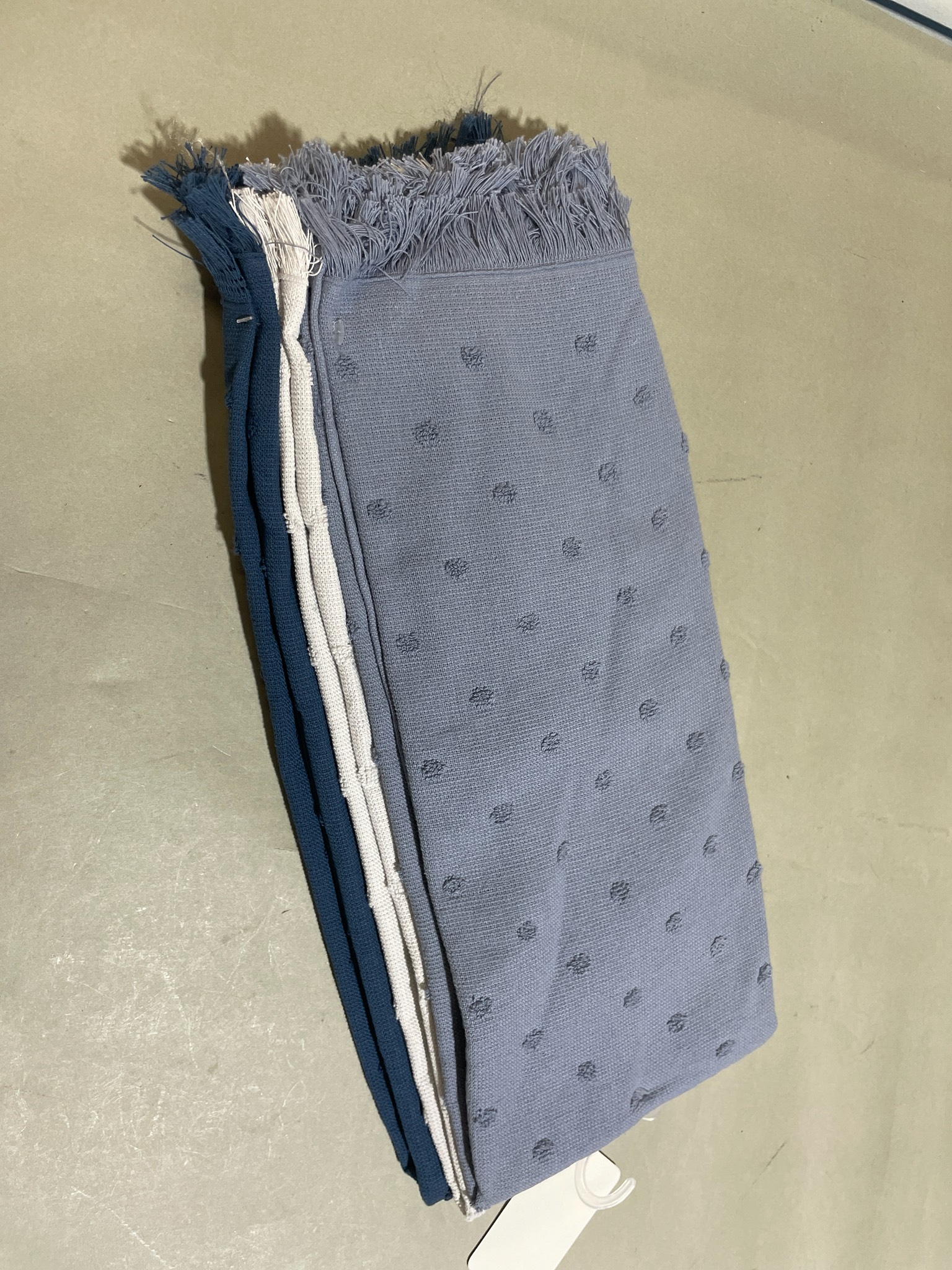 Blue Fringe Kitchen Towels
