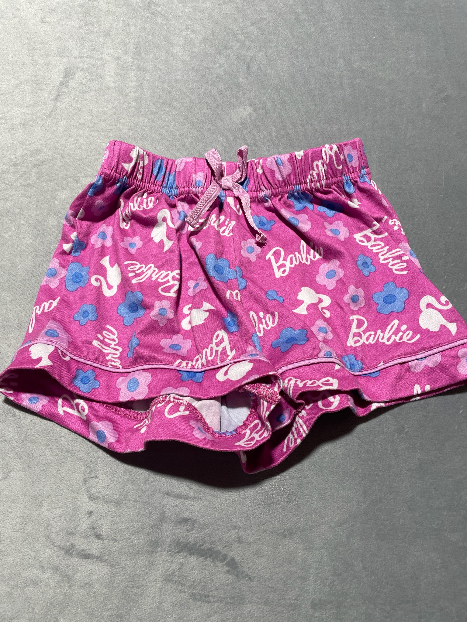 Barbie Pink Floral Polyester Sleep Shorts Size S (6/6X)