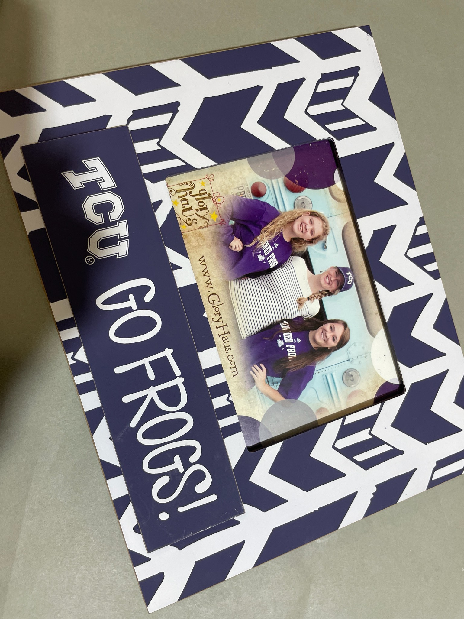 Glory Haus Purple and White Chevron Photo Frame Size 8x10