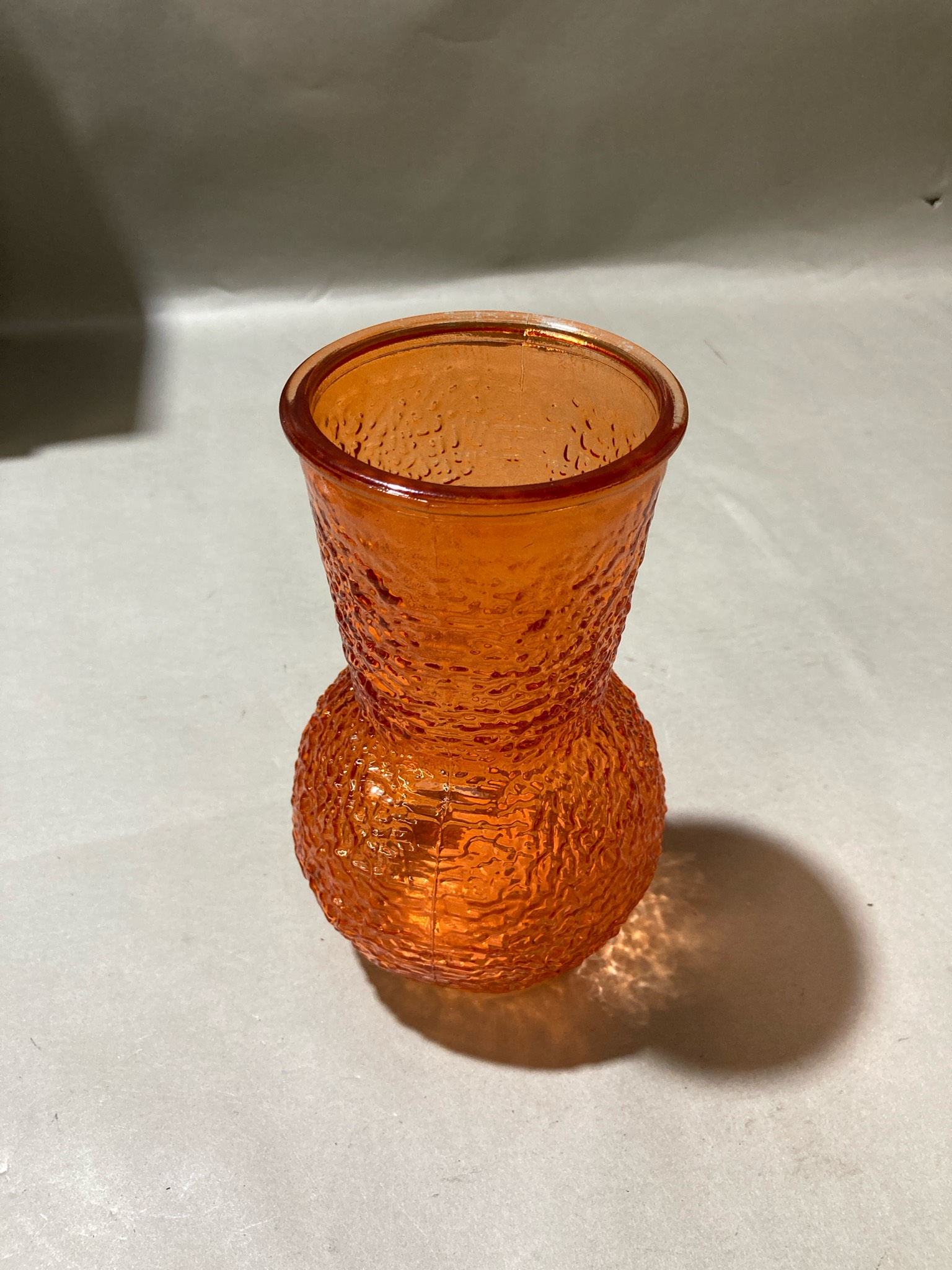 Orange Textured Glass Vase
