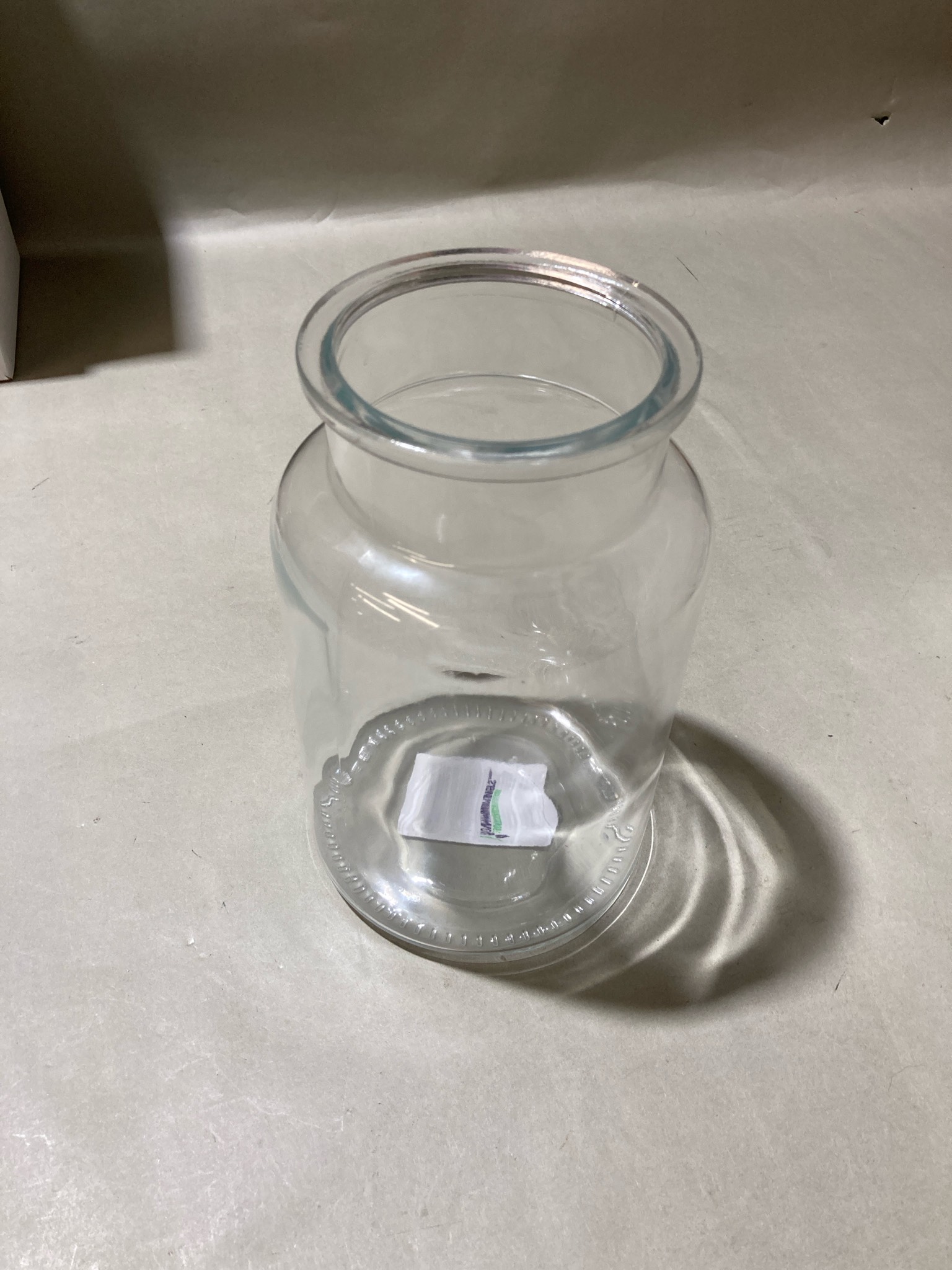 Clear Rolled Rim Glass Vase