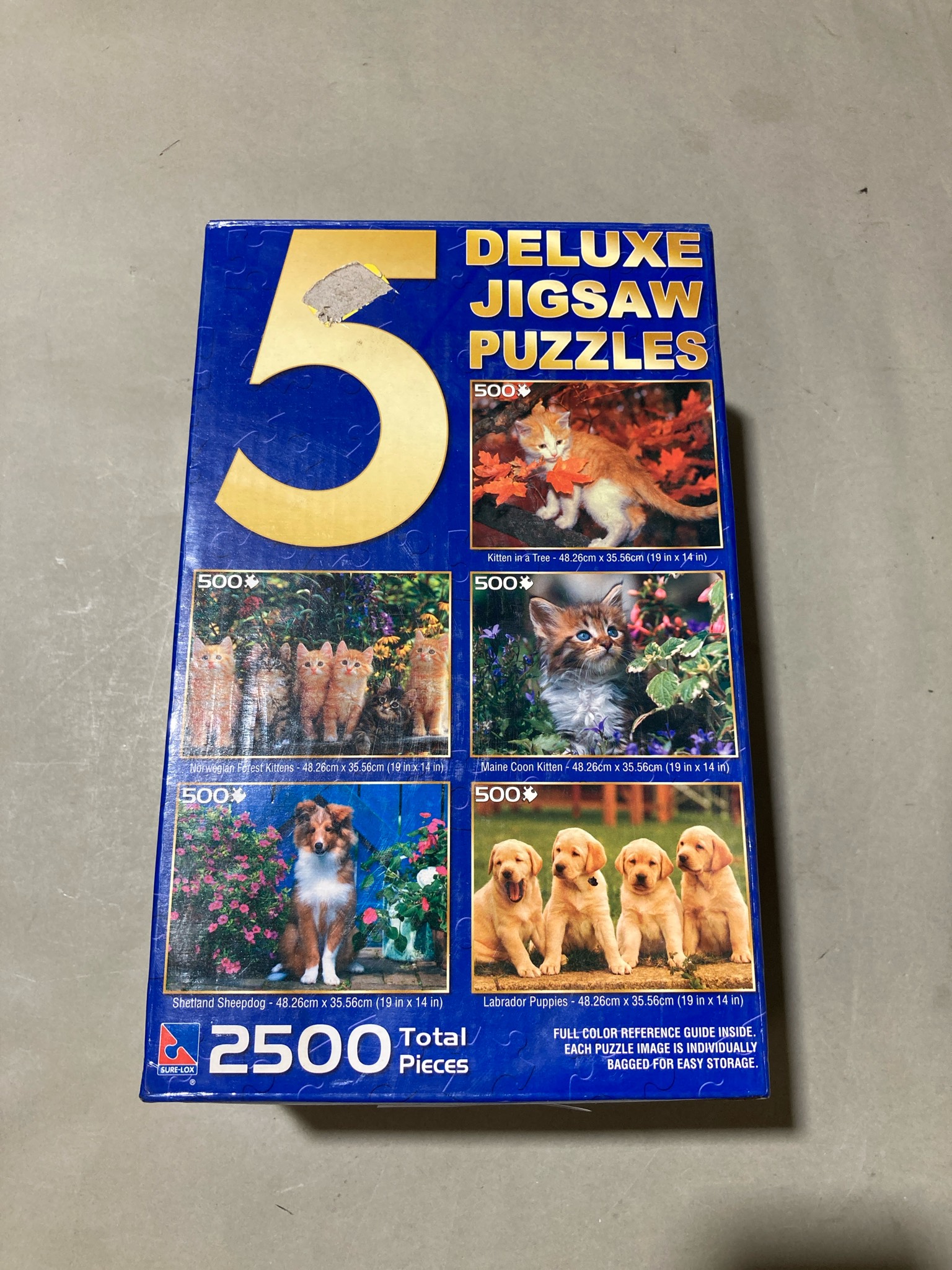 Sure-Lox Blue 5-Pack Jigsaw Puzzle Set Size 19 x 14 in