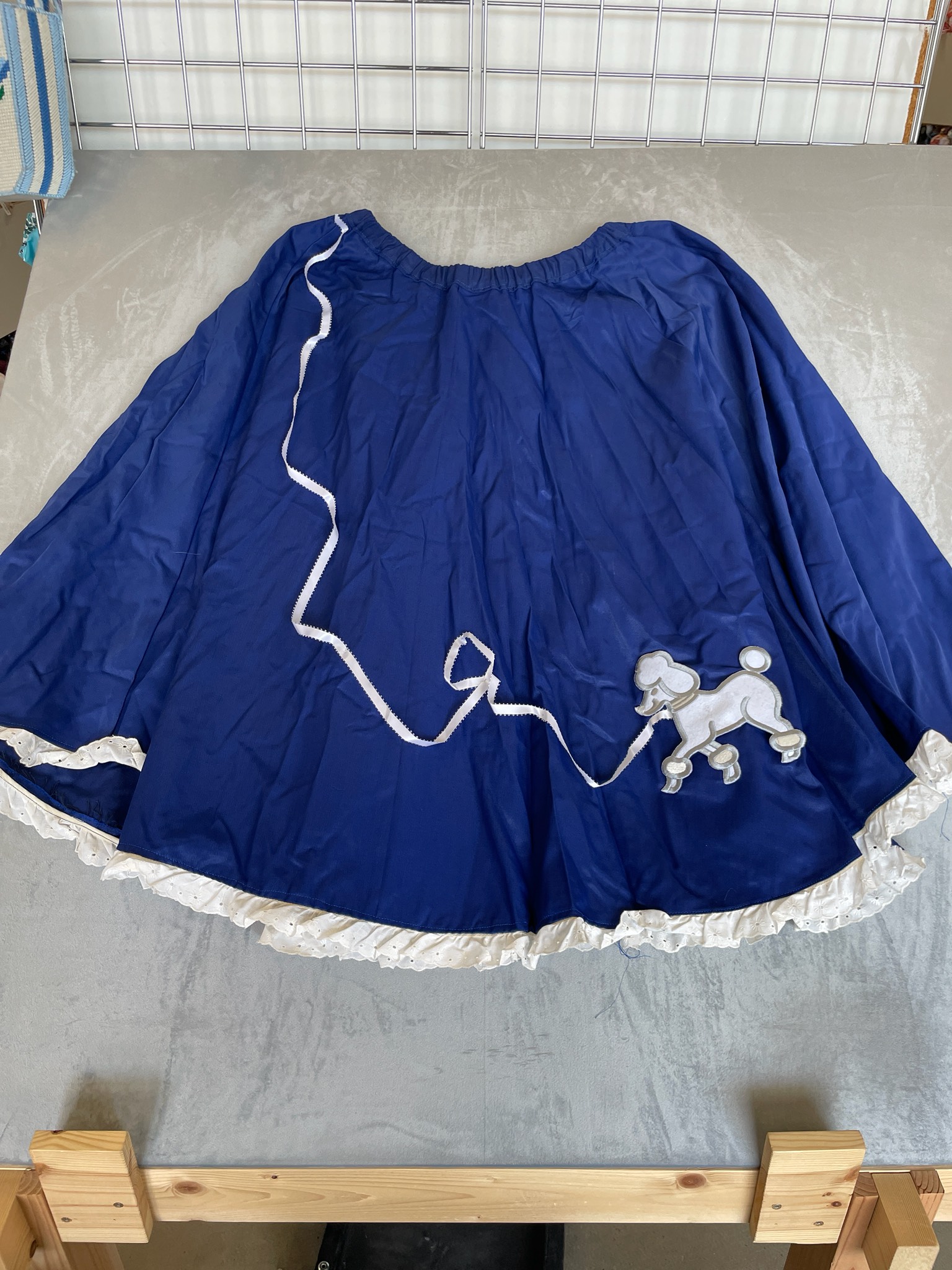Navy Woven Circle Skirt