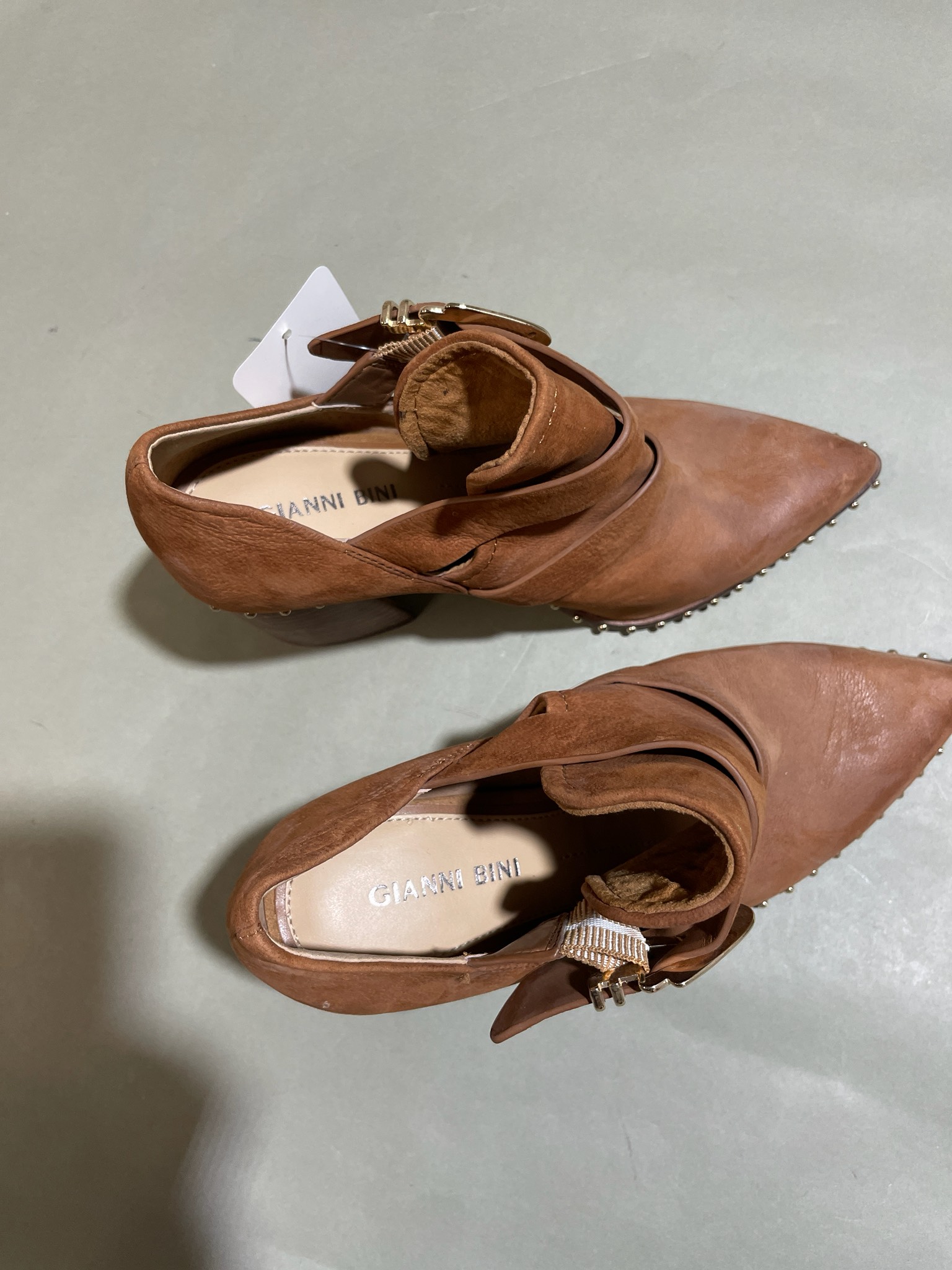 Gianni Bini Cognac Pointed-Toe Ankle Booties