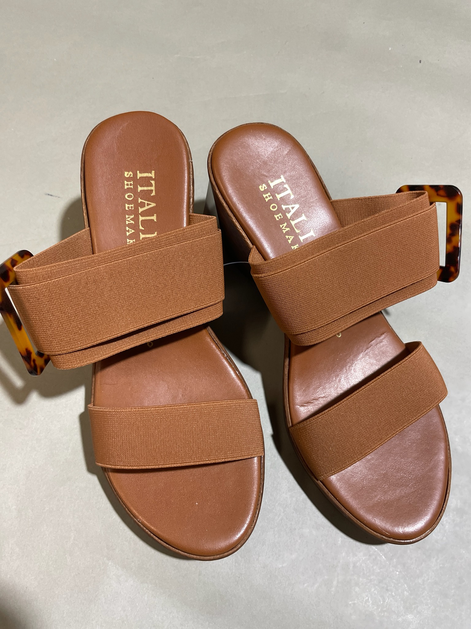 Itali Shoemaker Brown Platform Wedge Sandals