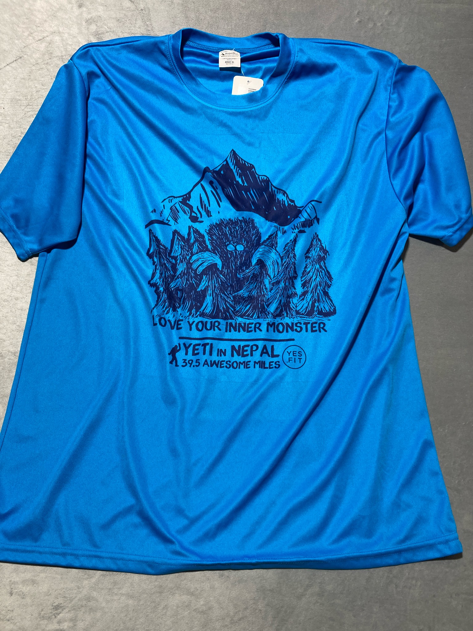 Augusta Sportswear Bright Blue Polyester T-Shirt Size Adult XL