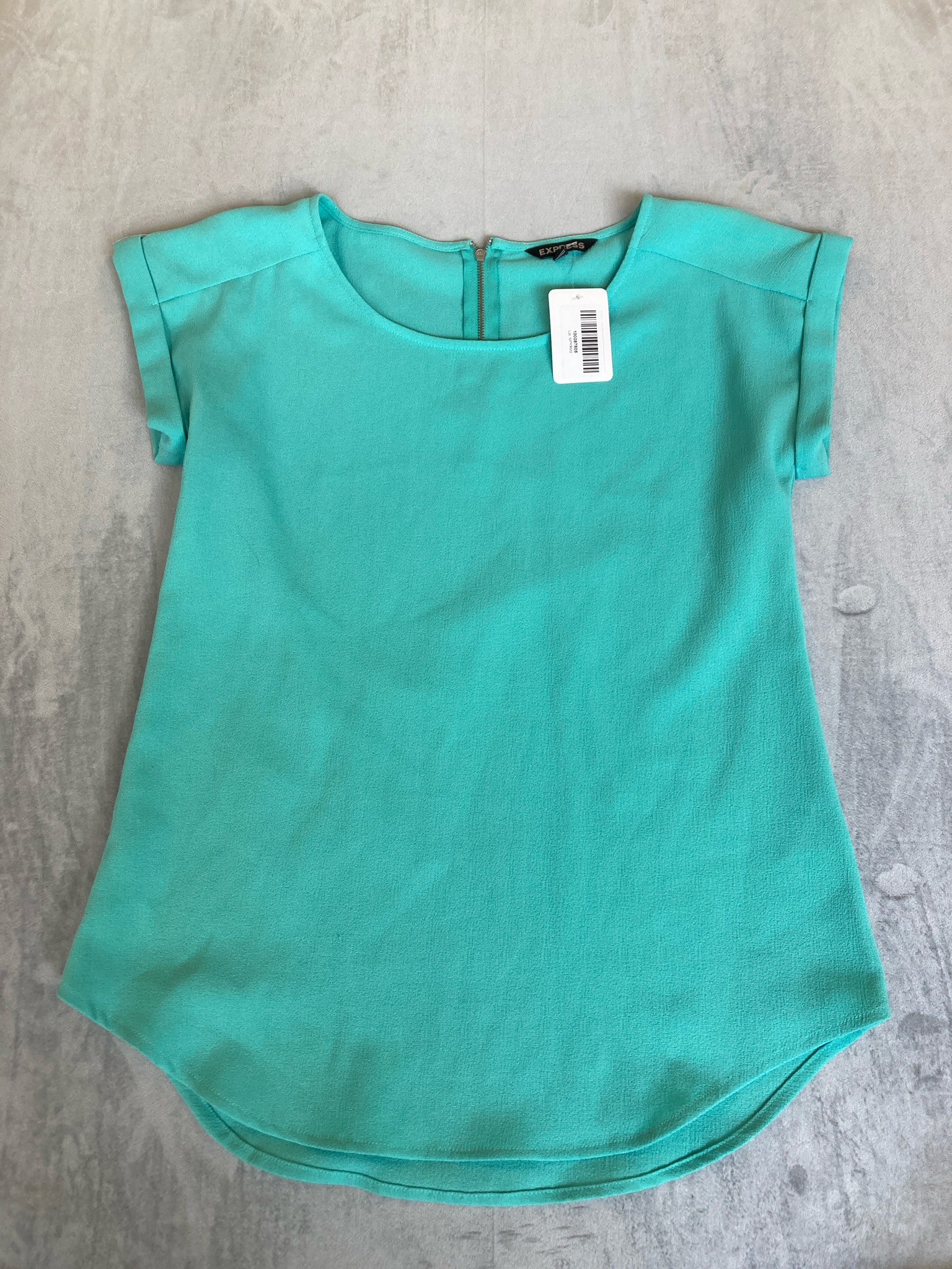 Express Aqua Textured Crepe Blouse Size S/P